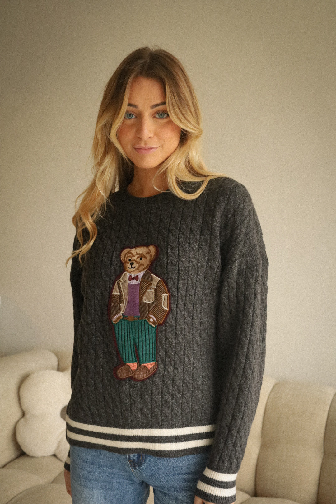 Ralf gris - Pull nounours