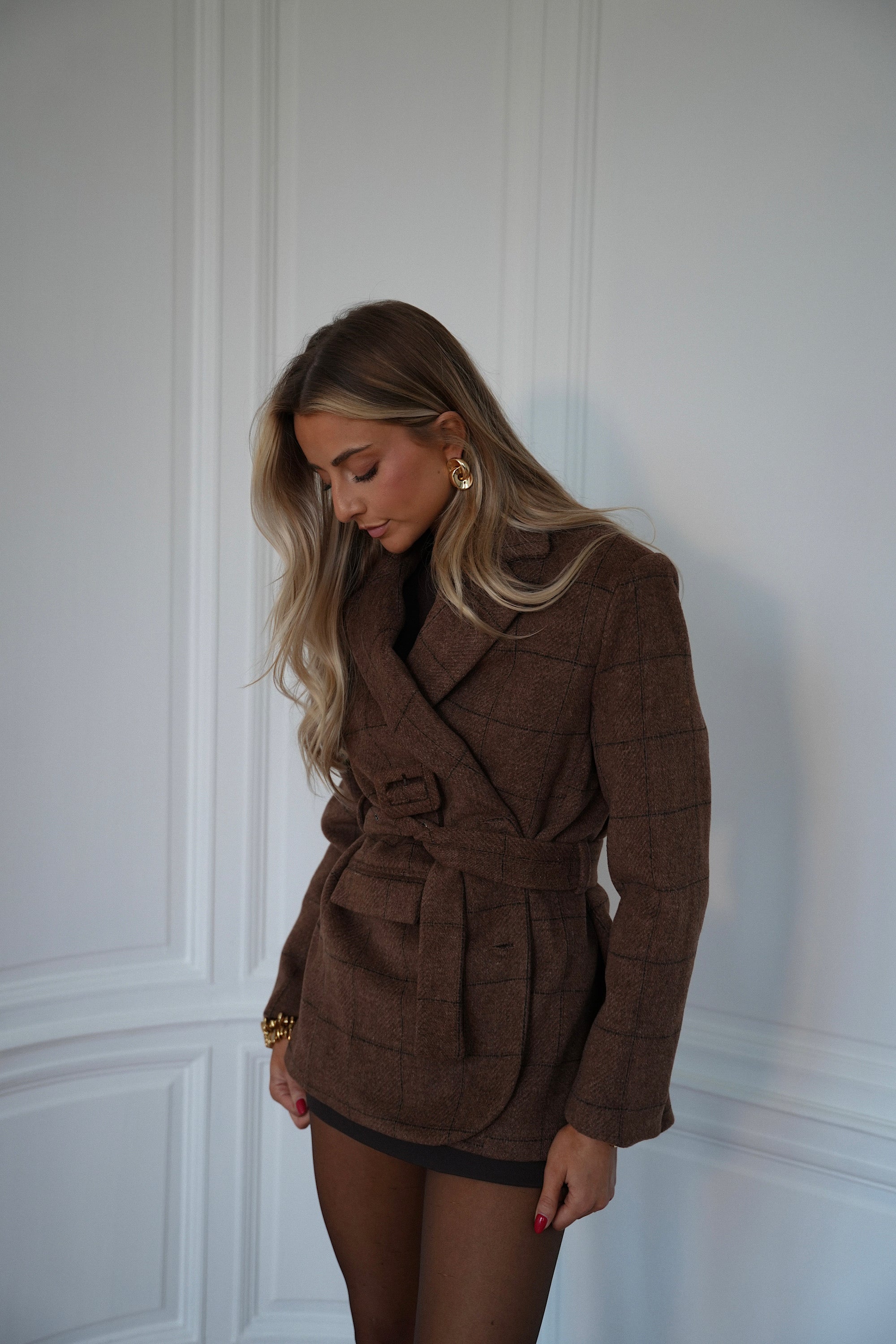 Olivia marron - Veste blazer en laine