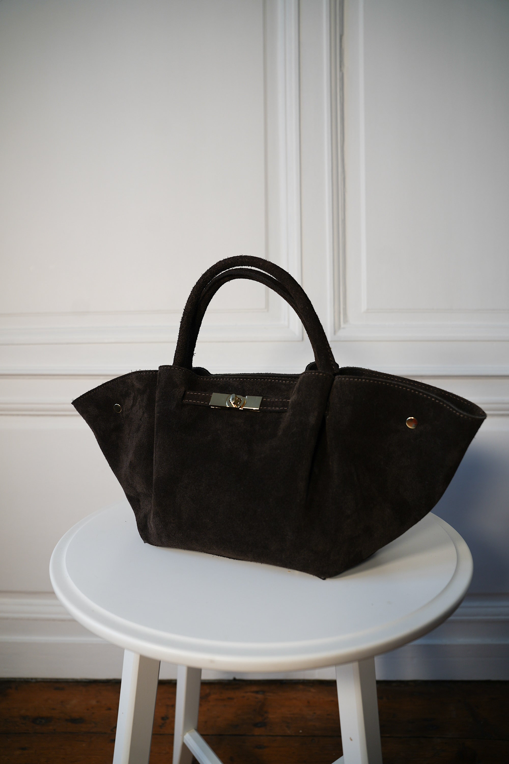 Camilla chocolat - Sac en daim