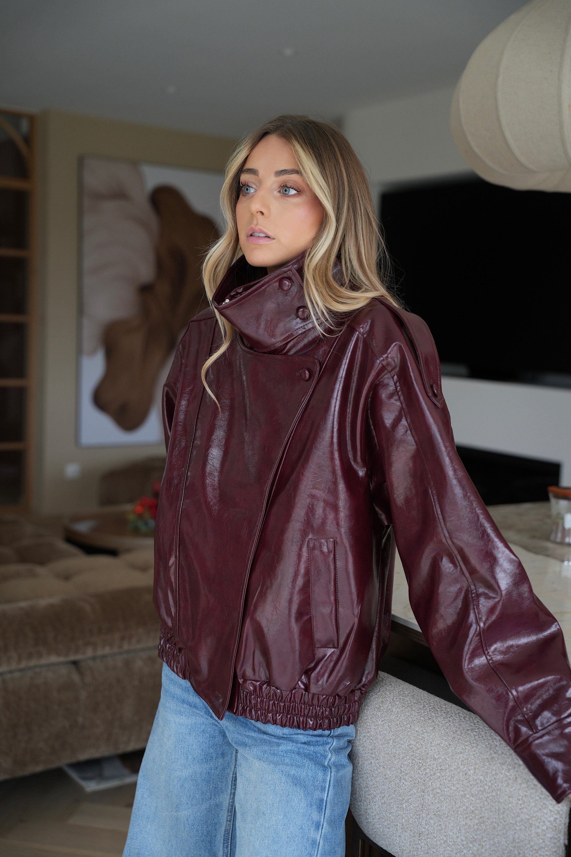 Maxine rouge - Veste vernie