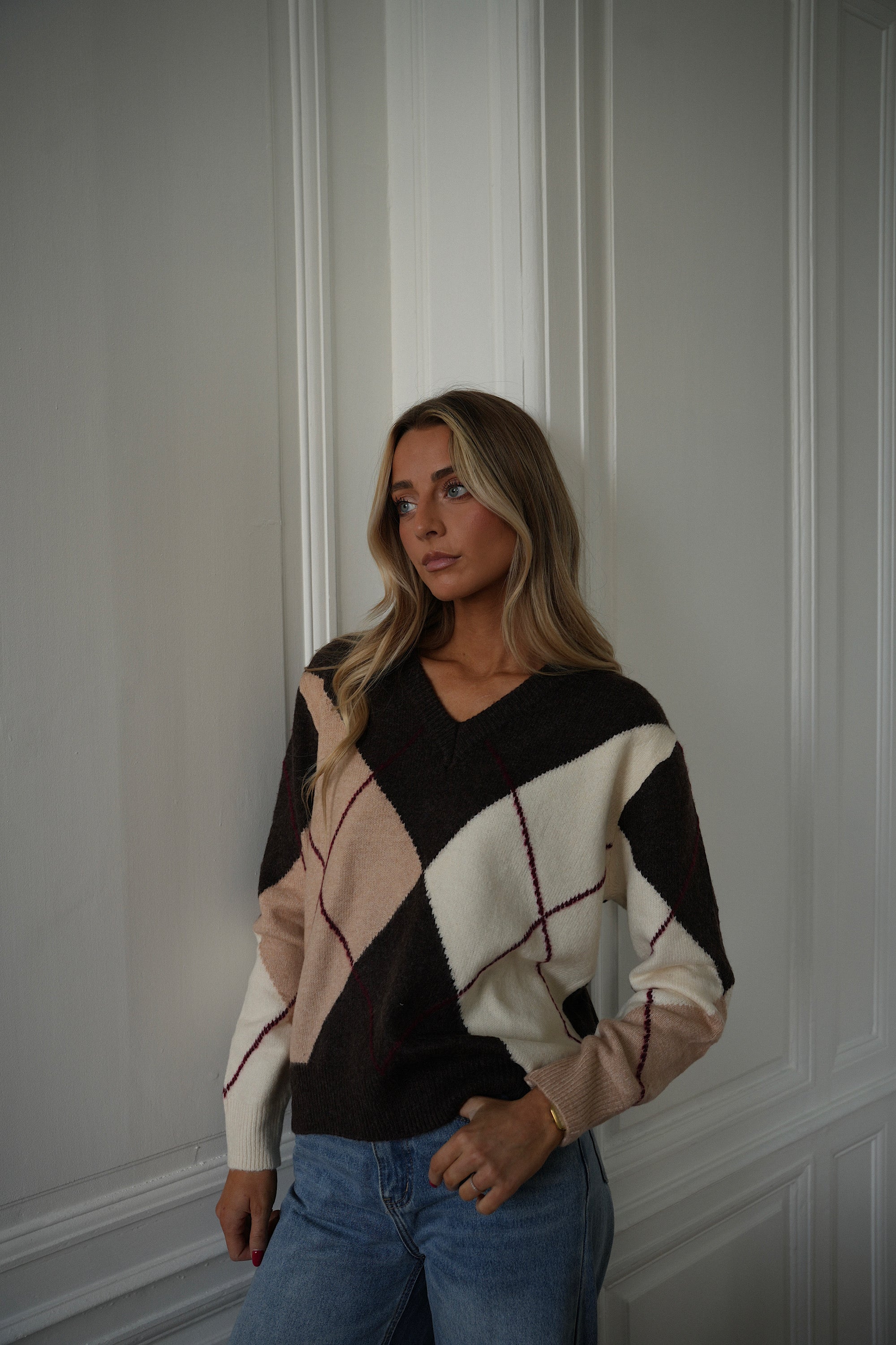 Kimy chocolat - Pull imprimé