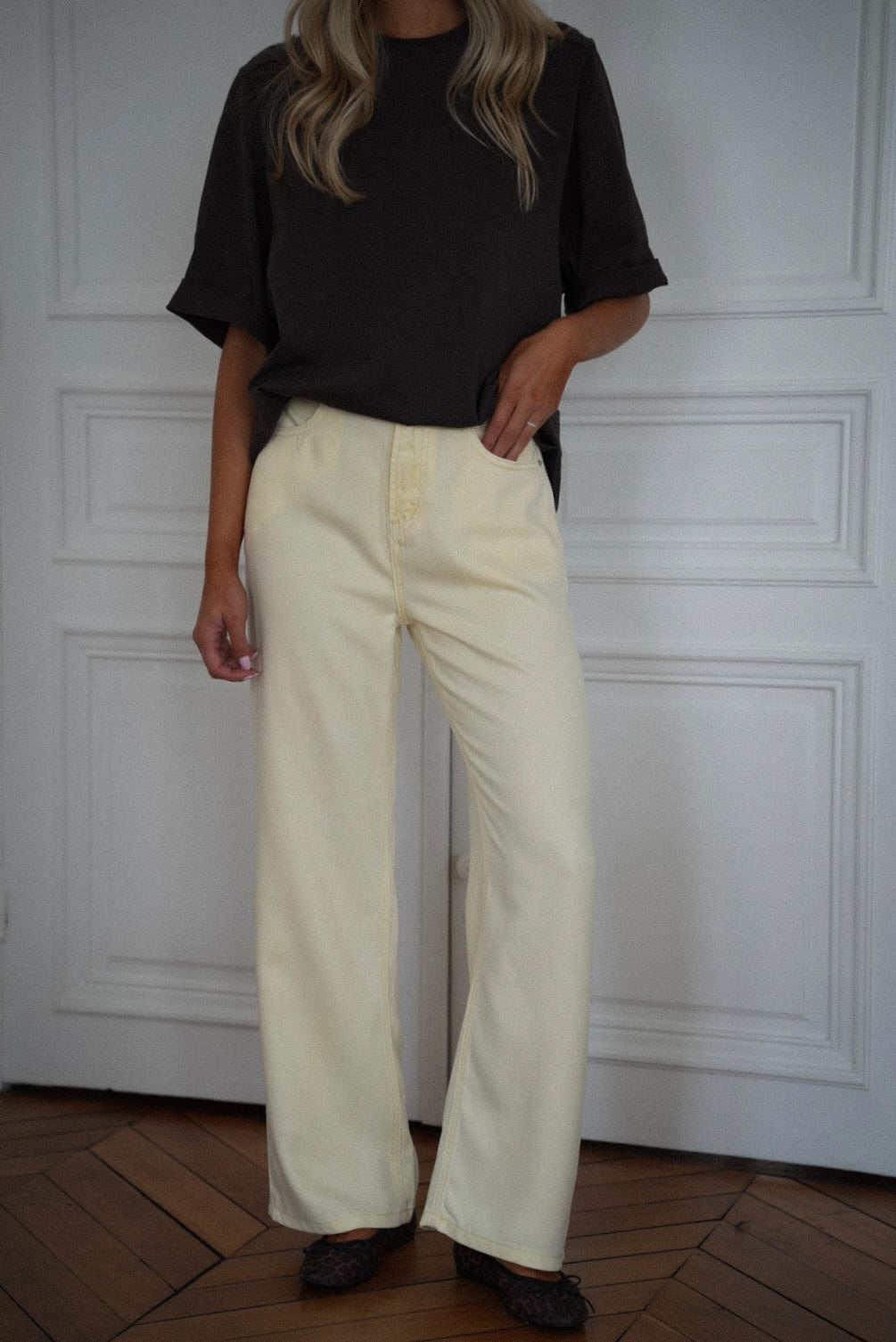 Shanon jaune - Pantalon droit
