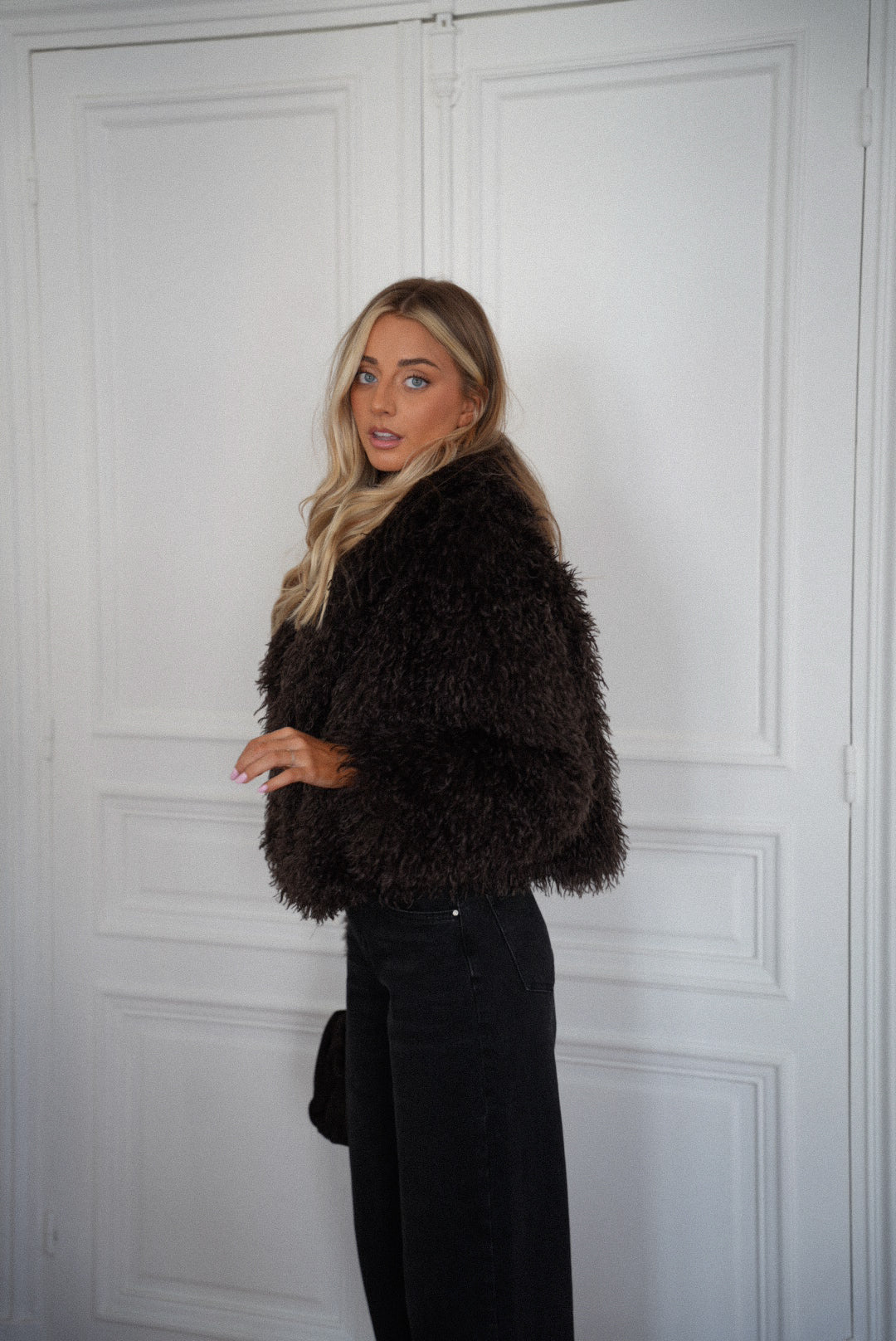 Soanne chocolat - Manteau fourrure