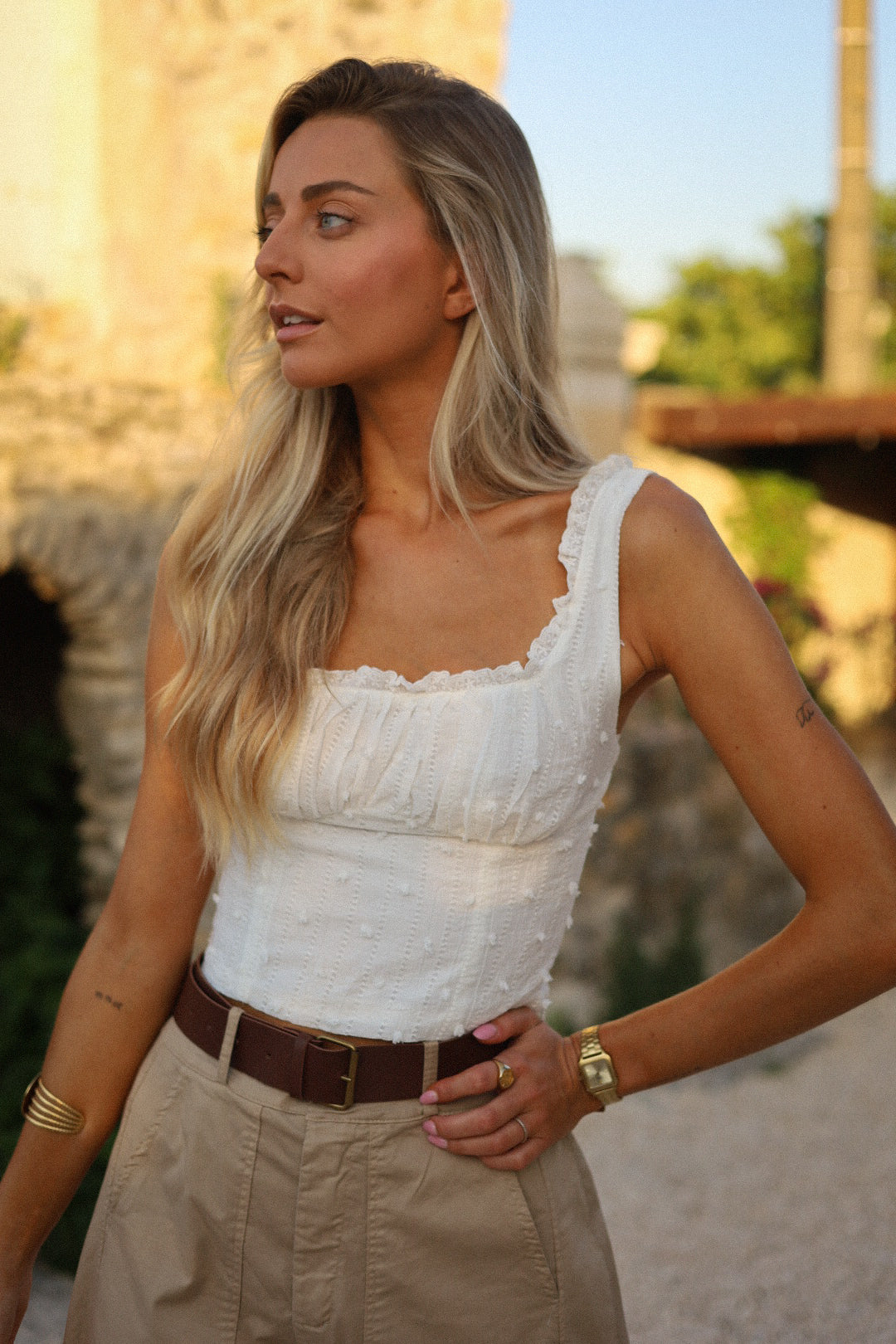 Marissa blanc - Top brodé