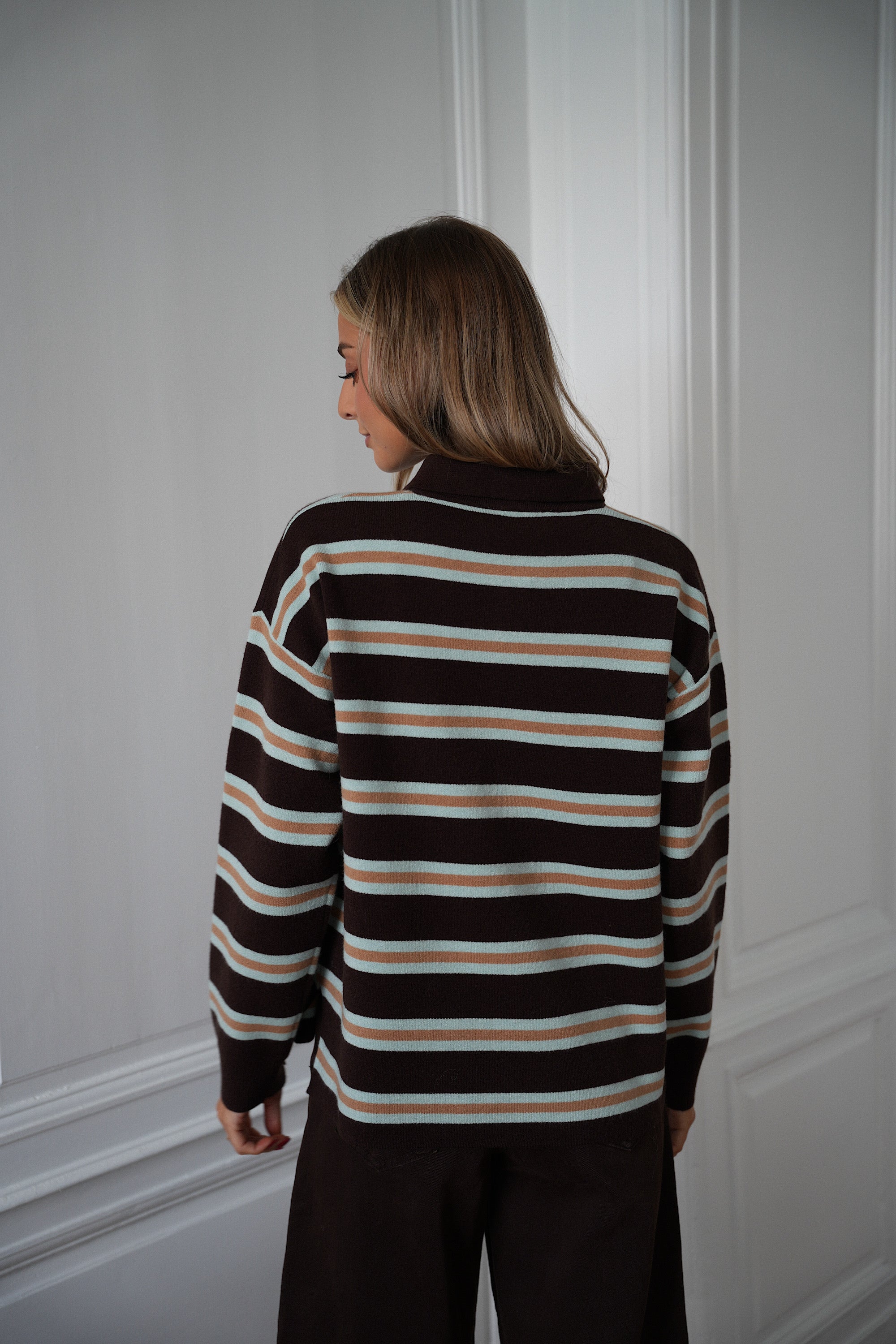 Candice chocolat - Pull rayé