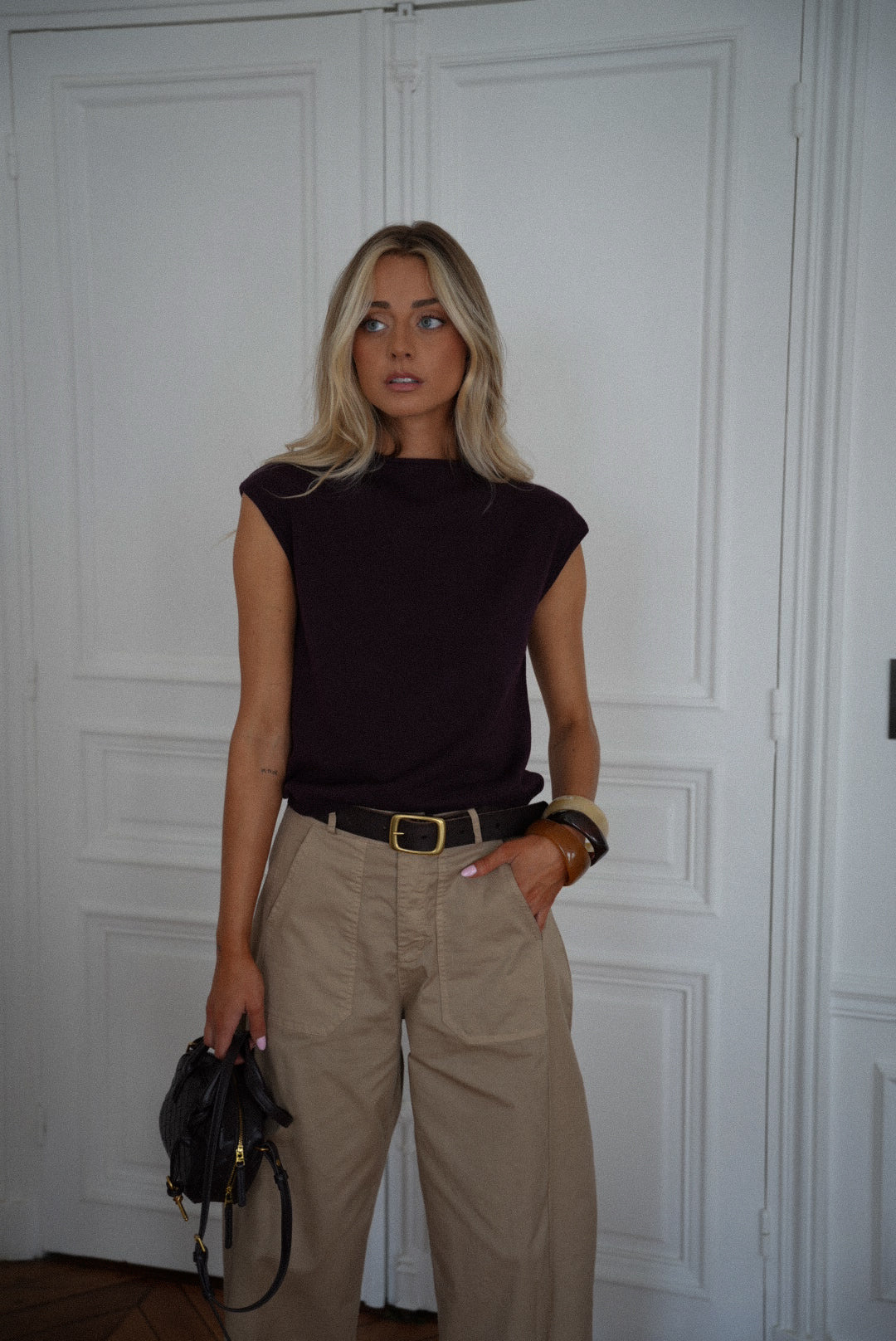 Joana prune - Top sans manches