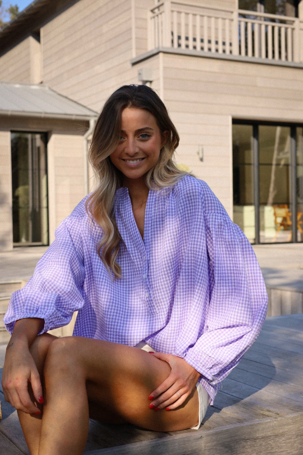Katie violette - Blouse vichy