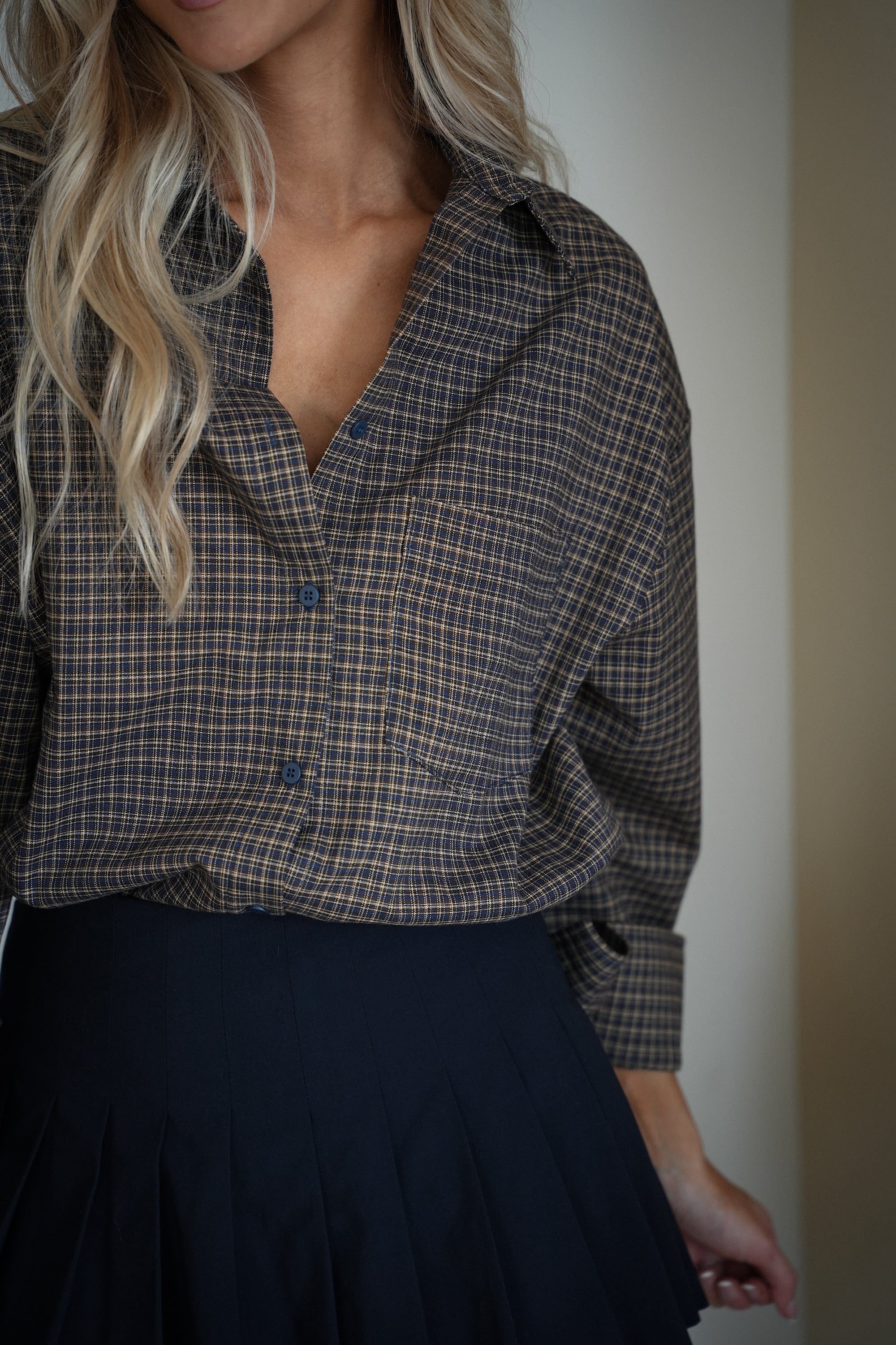 Agata bleue - Chemise à carreaux