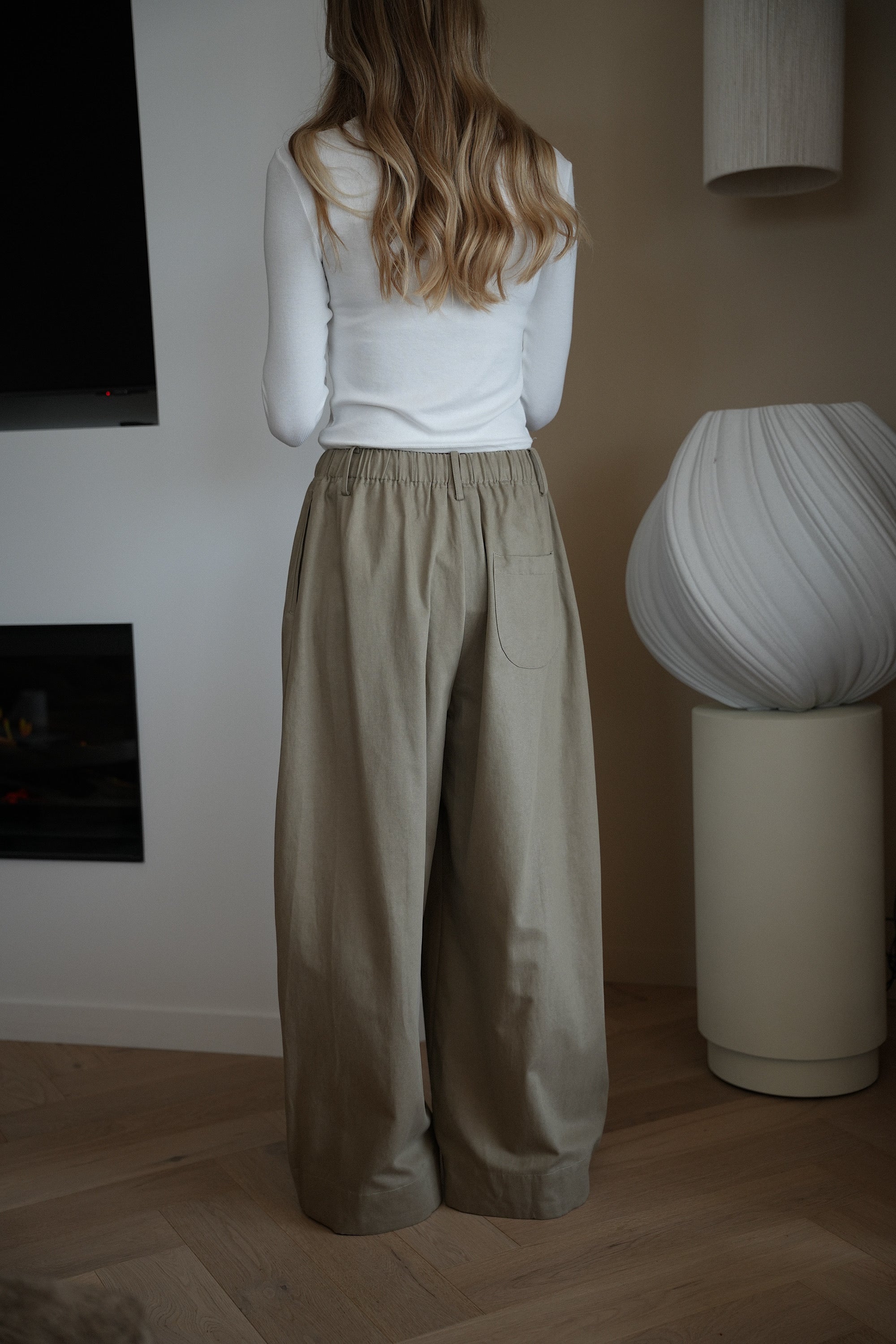 Lorya beige - Pantalon ample