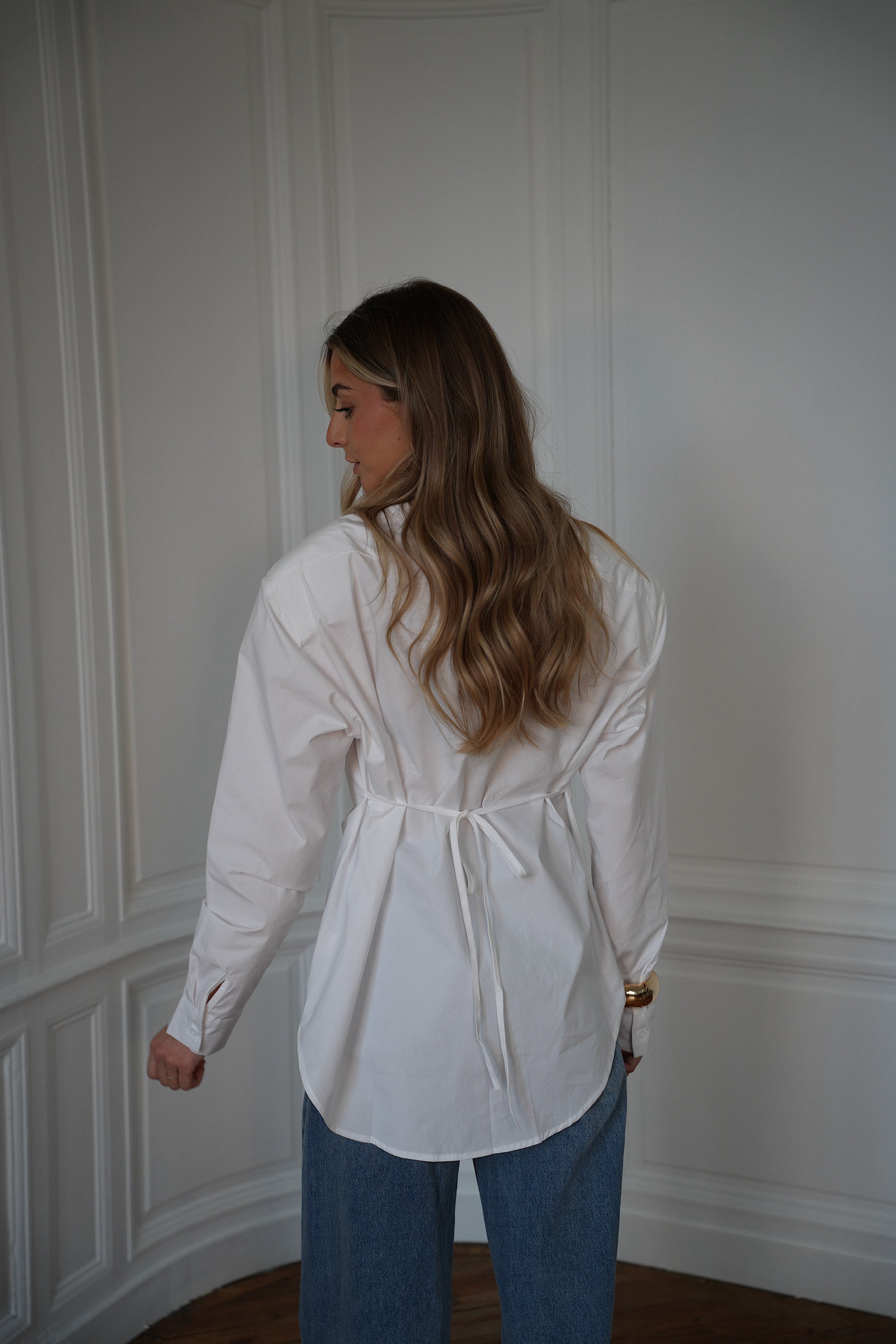 Elza blanche - Chemise à épaulettes