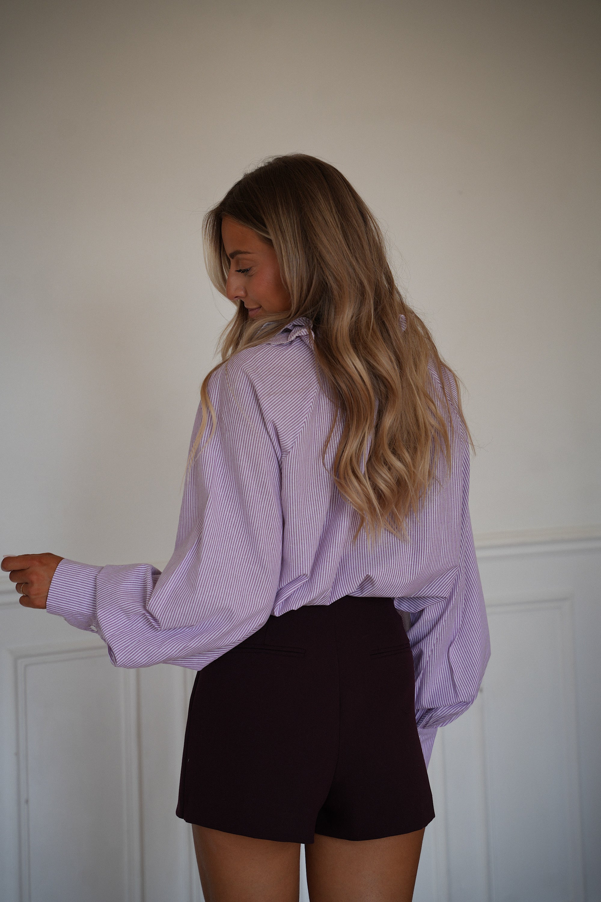 Paola violette - Blouse rayée