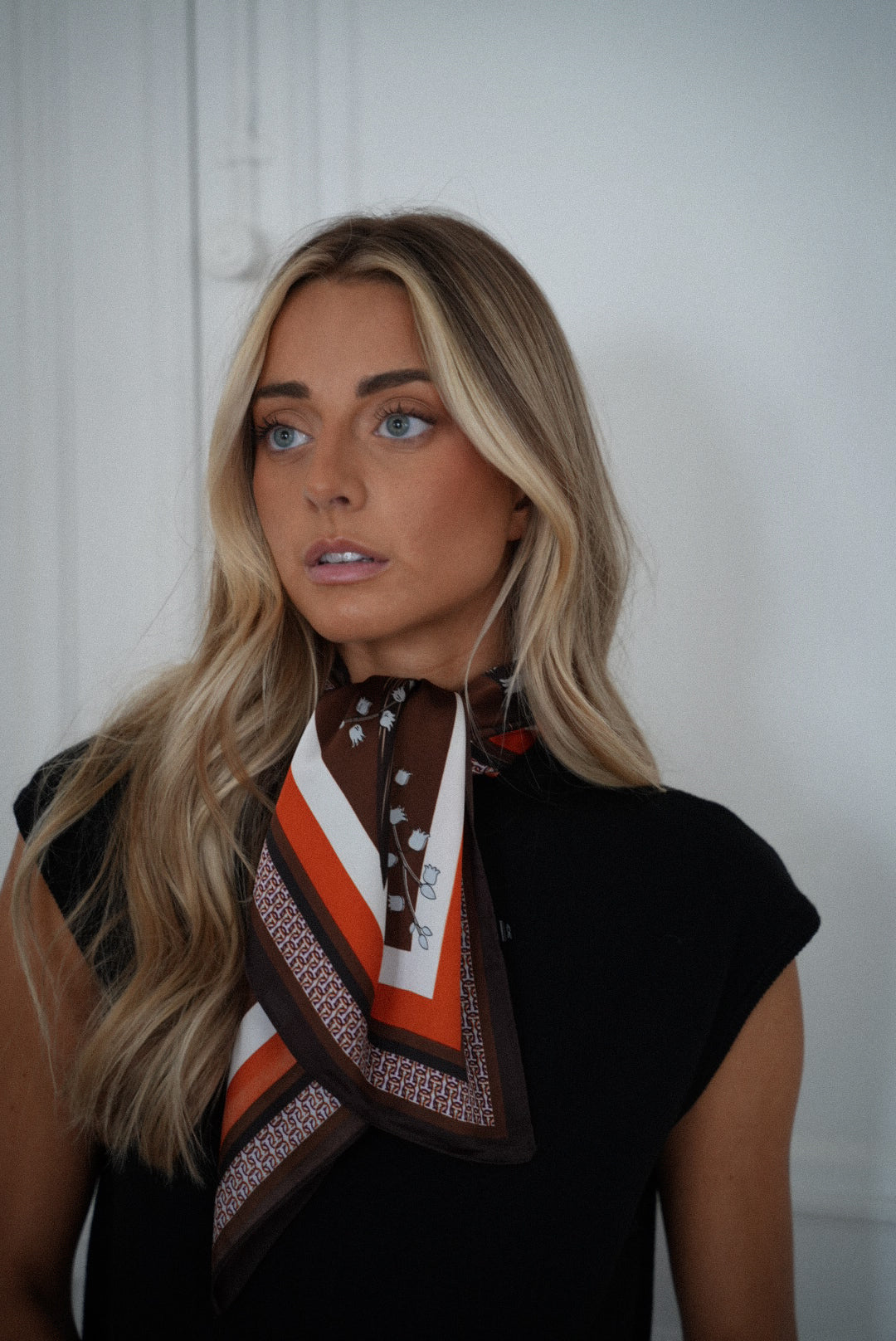 Lili chocolat - Foulard imprimé