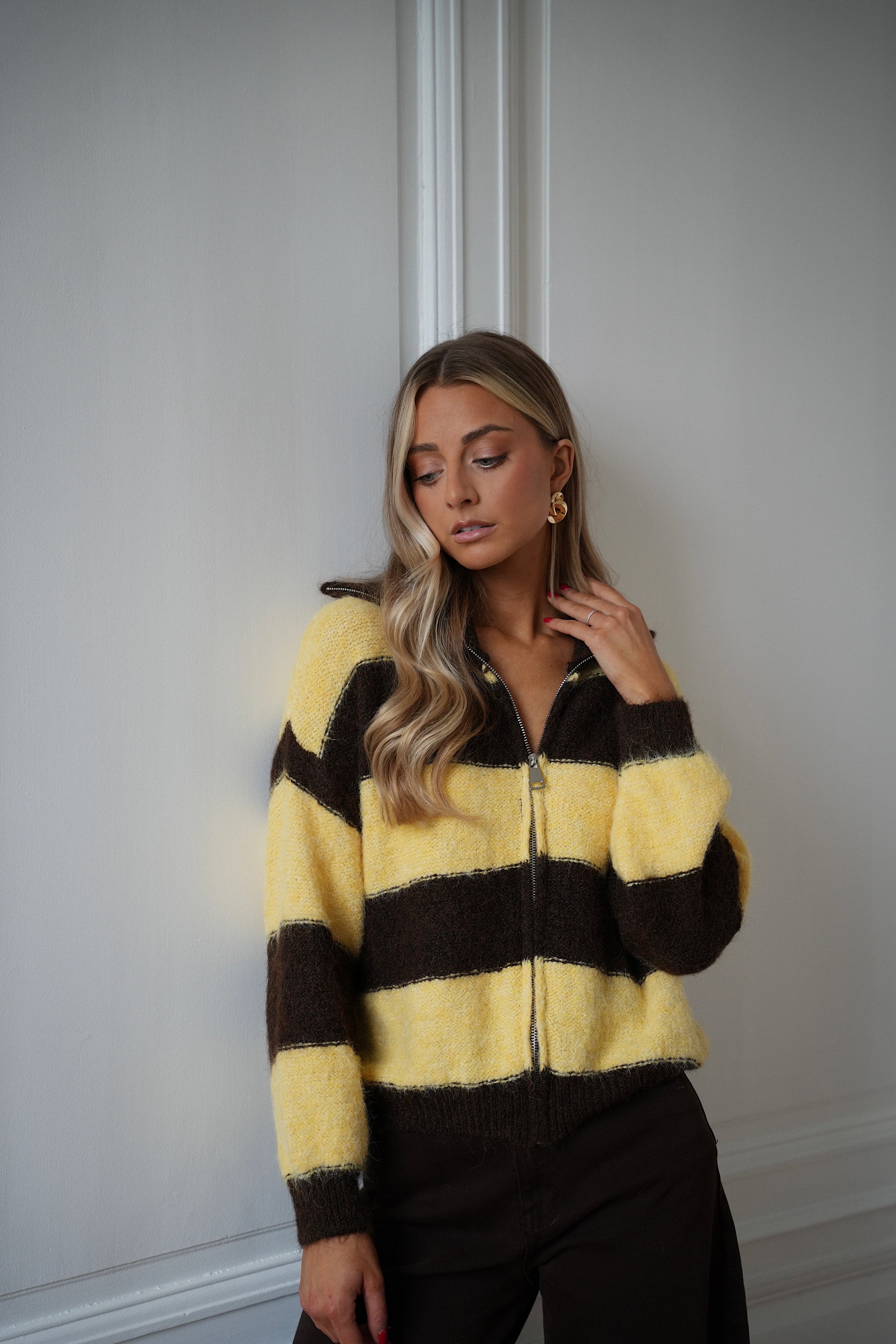 Dory jaune/chocolat - Gilet zippé