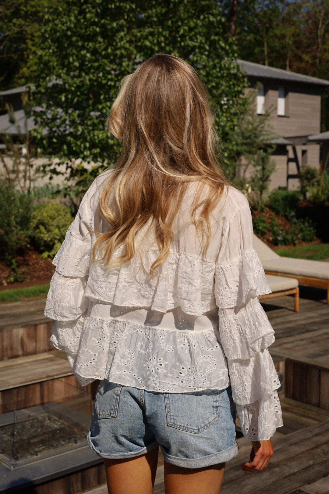 Salomé écrue - Blouse volantée