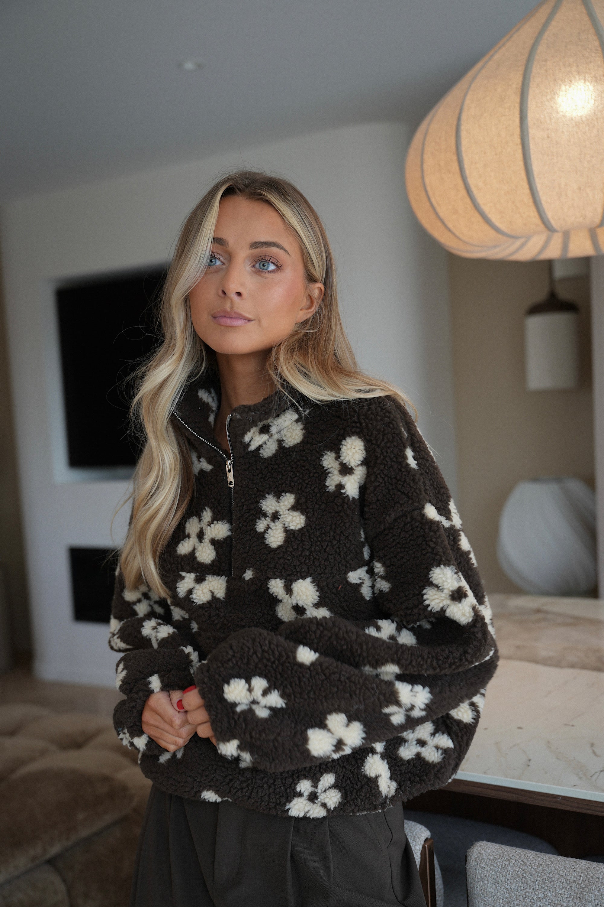 Téo chocolat/écru - Sweat polaire