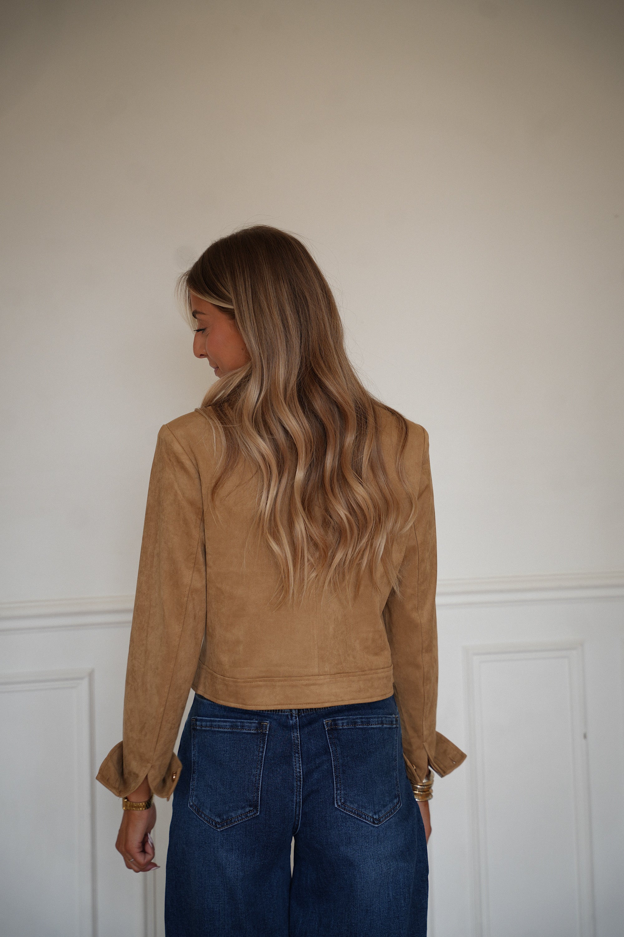 Ermione camel - Veste suédée