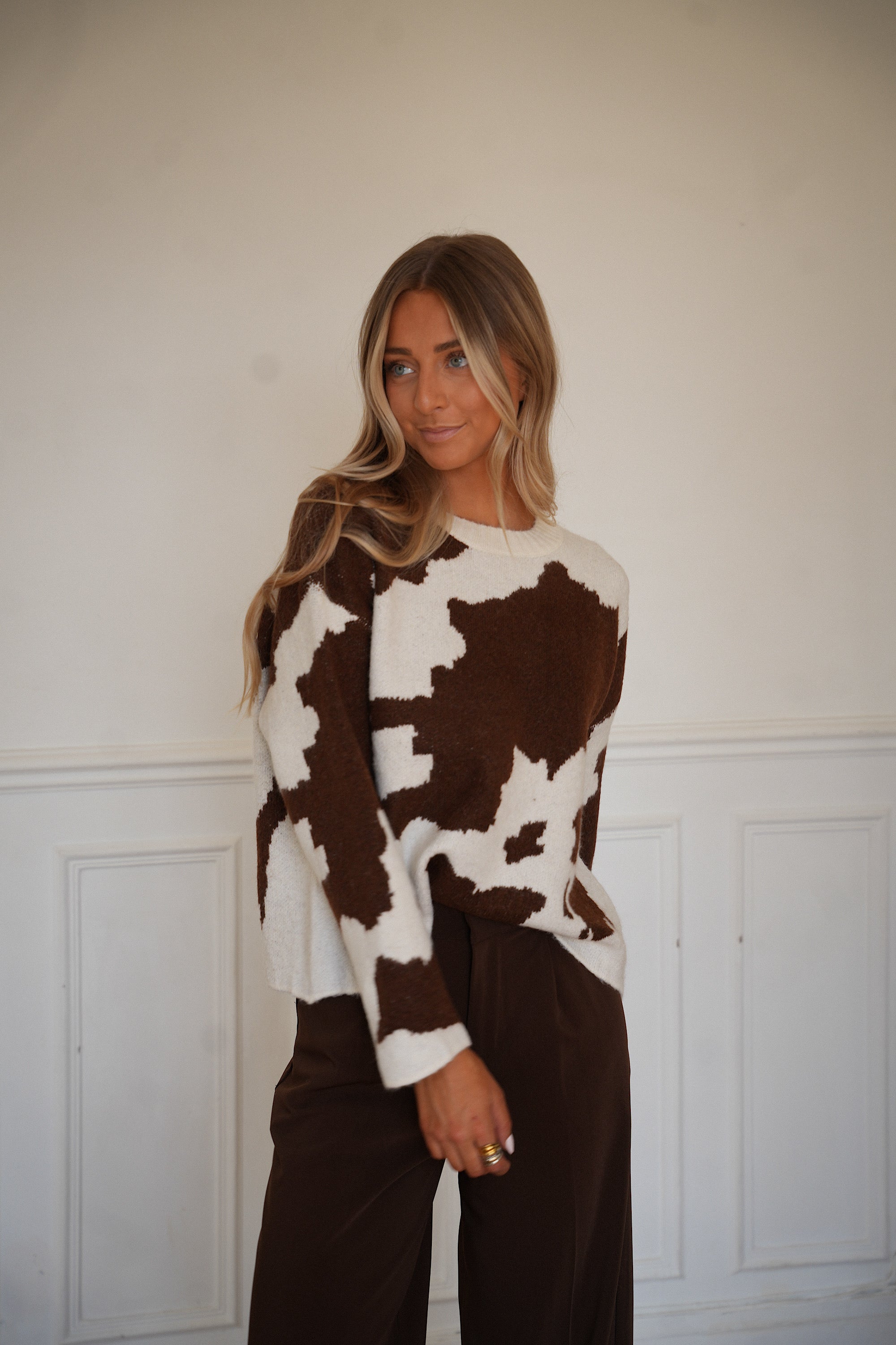 Maggy chocolat - Pull imprimé