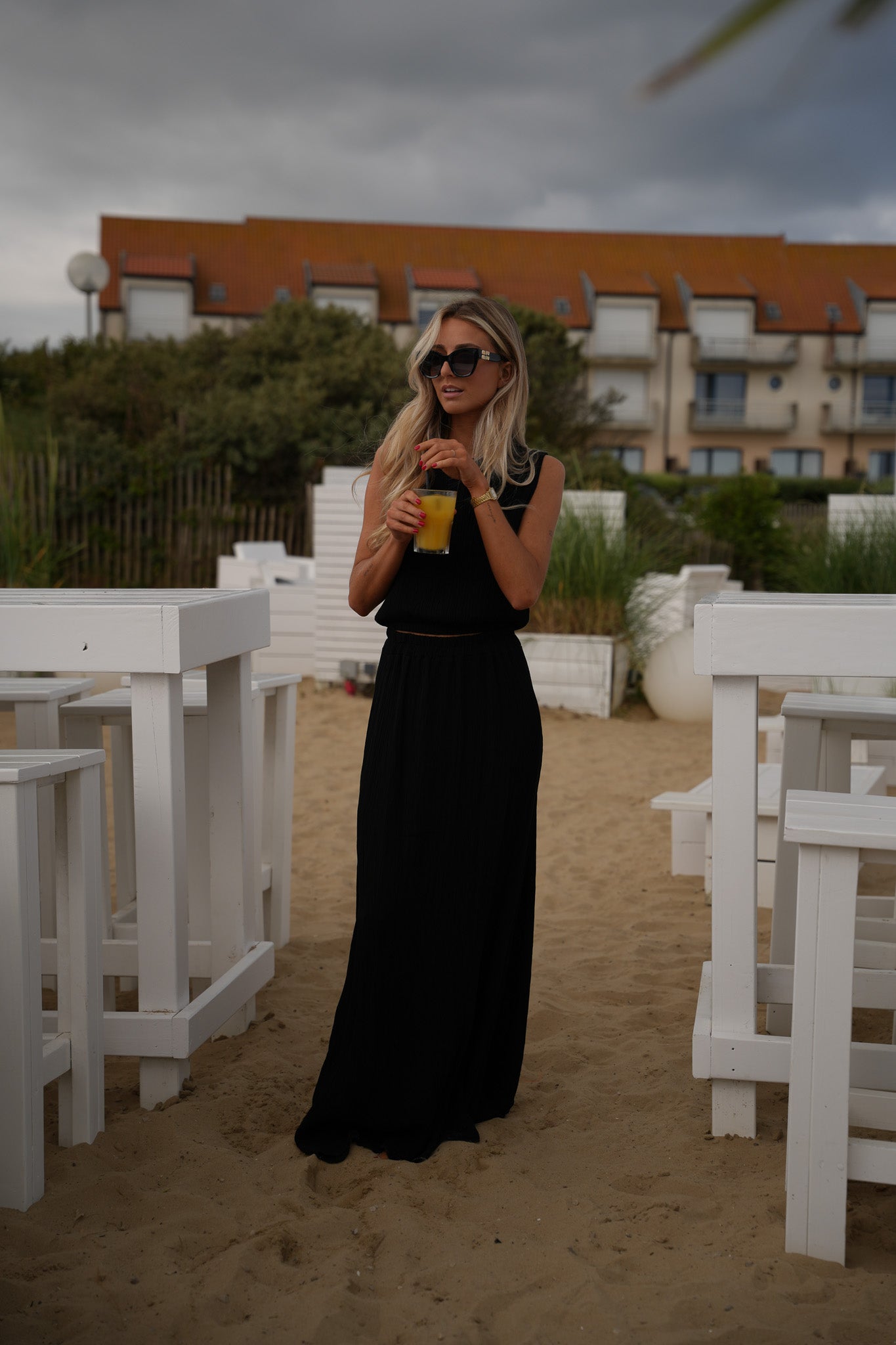 Elize noir - Ensemble jupe/top