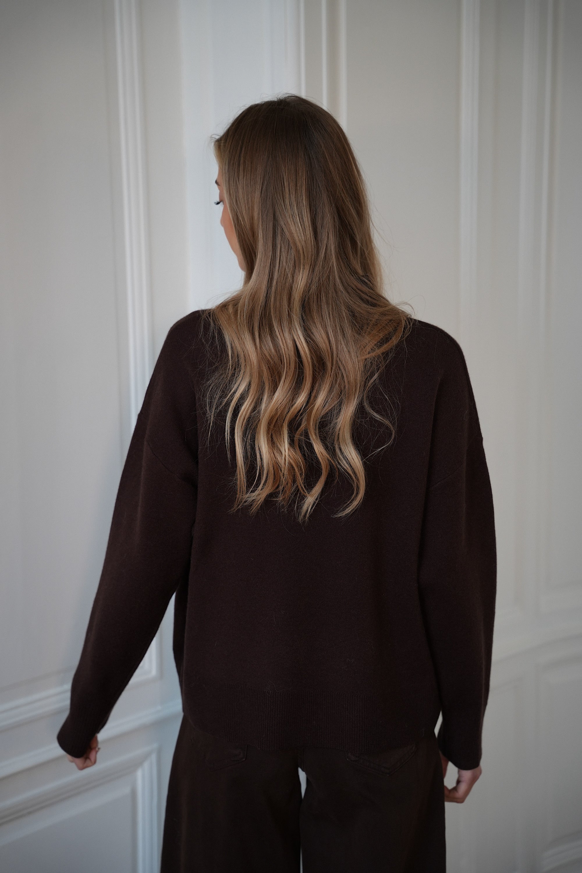 Ewen chocolat - Pull clouté