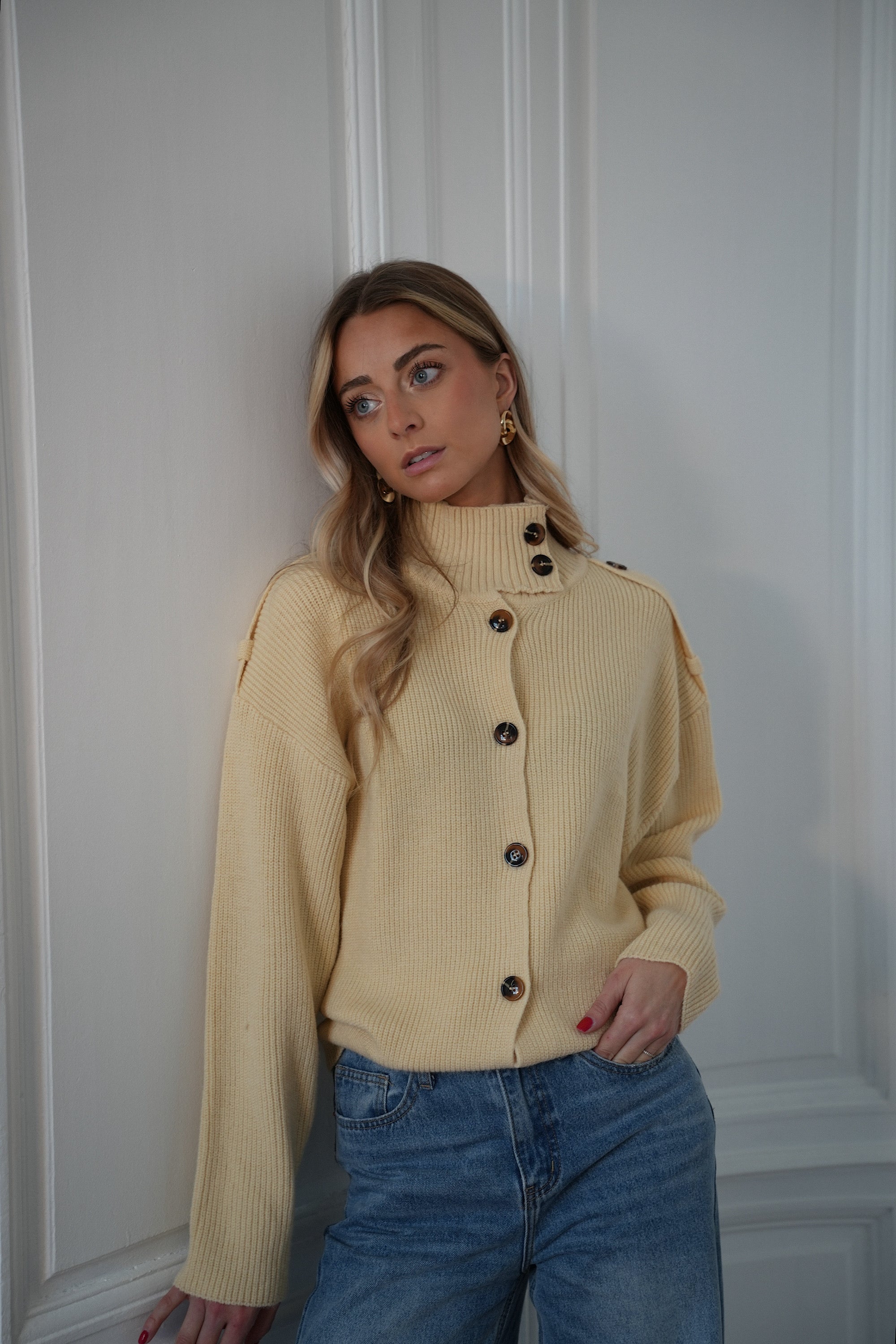 Virginia jaune - Gilet boutonné