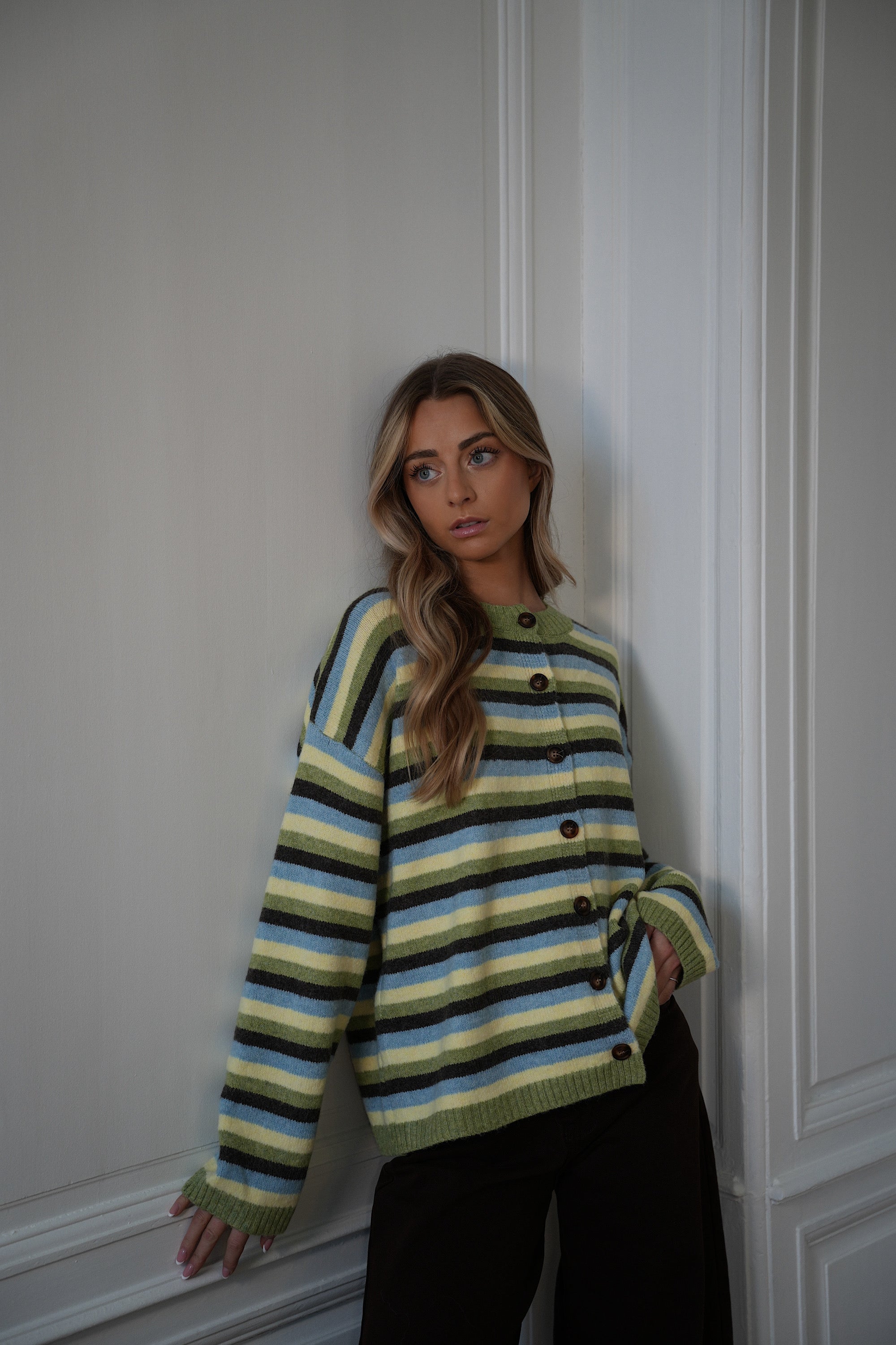 Victor vert - Gilet rayé