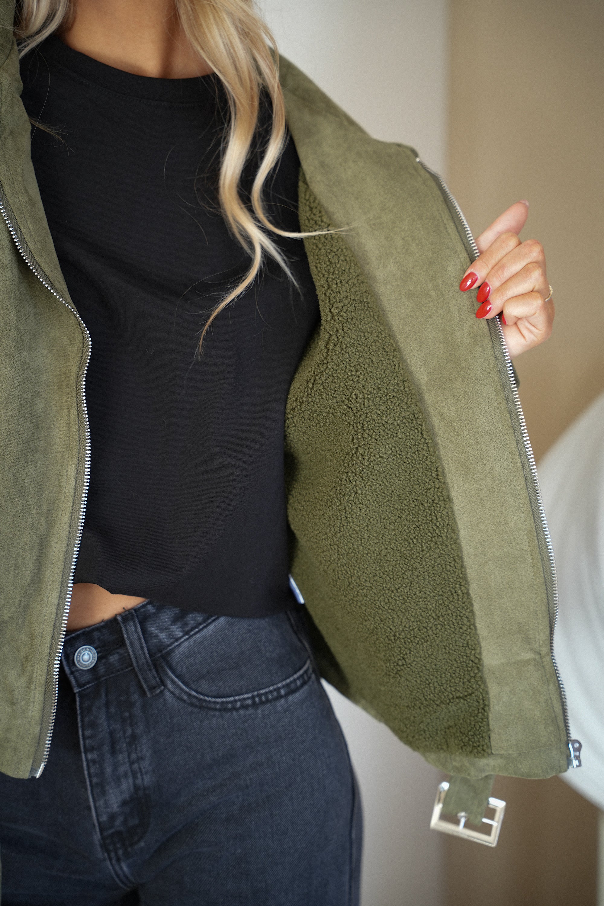 Esteban kaki - Veste suédée