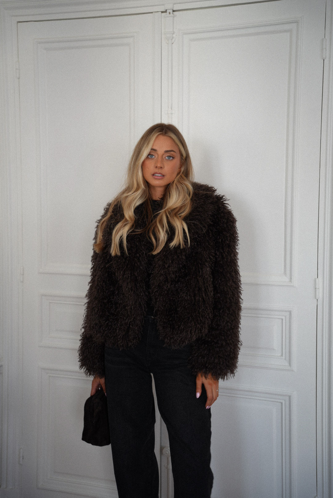 Soanne chocolat - Manteau fourrure