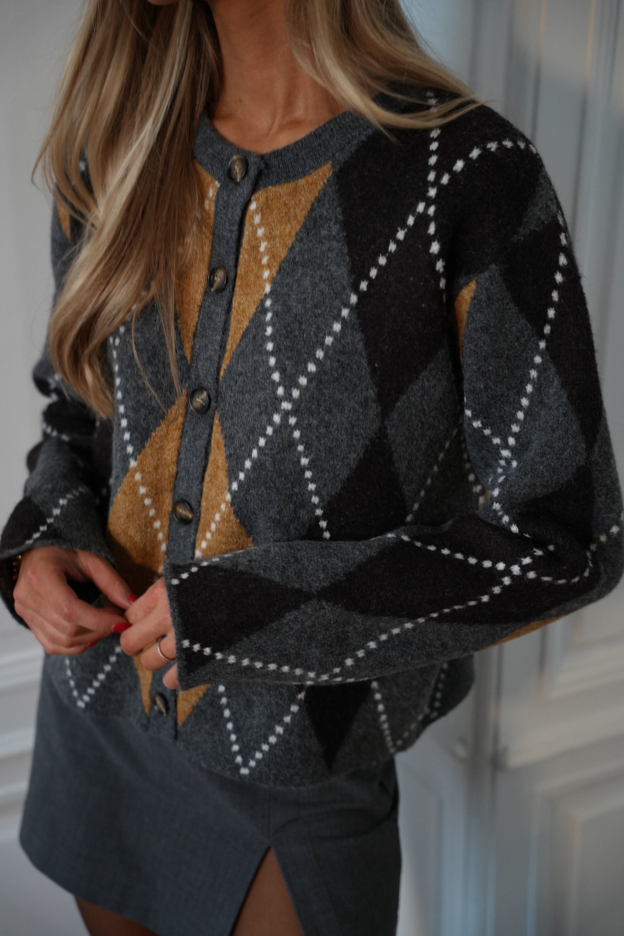 Vita gris foncé - Gilet losanges