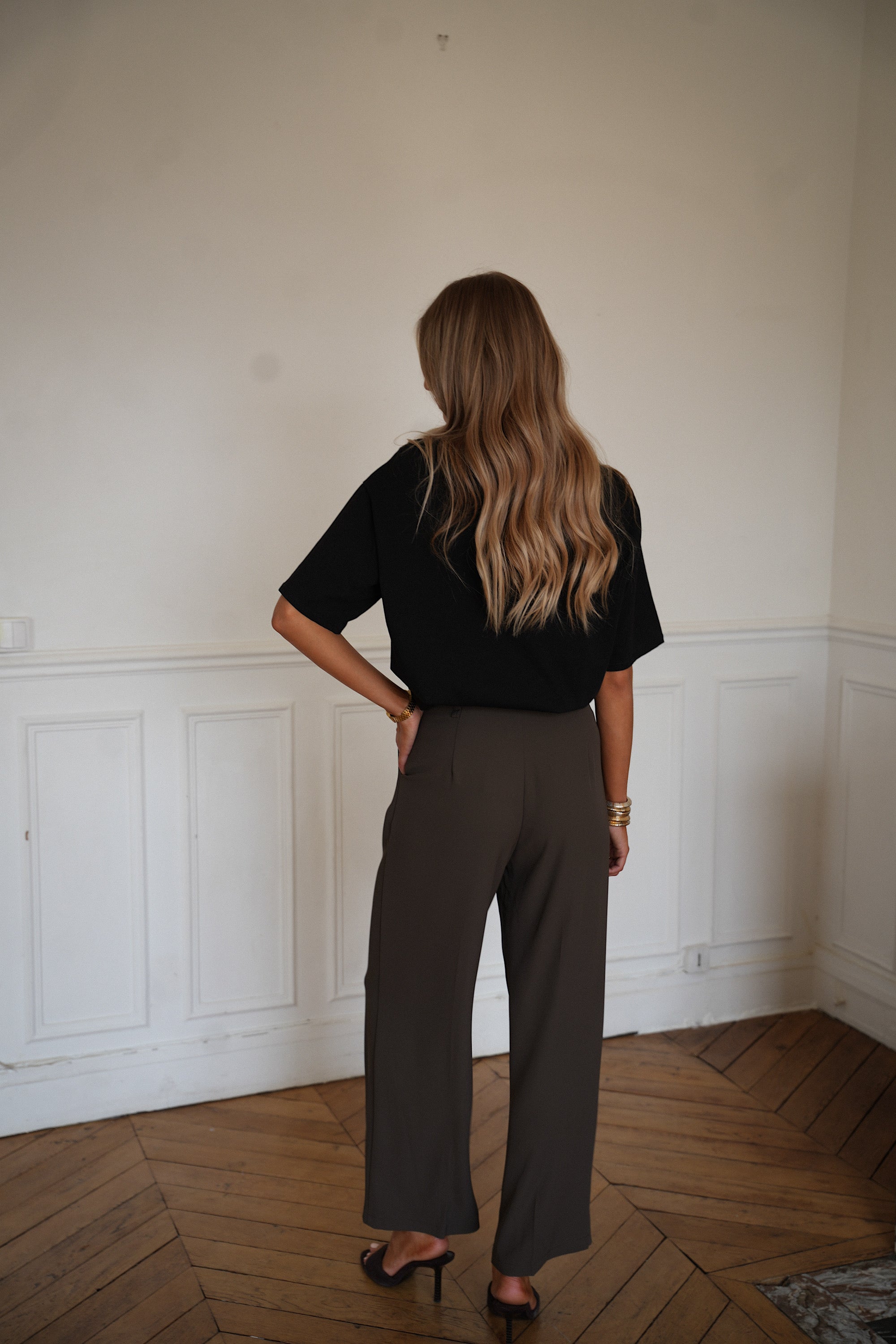 Salomé chocolat - Pantalon fluide
