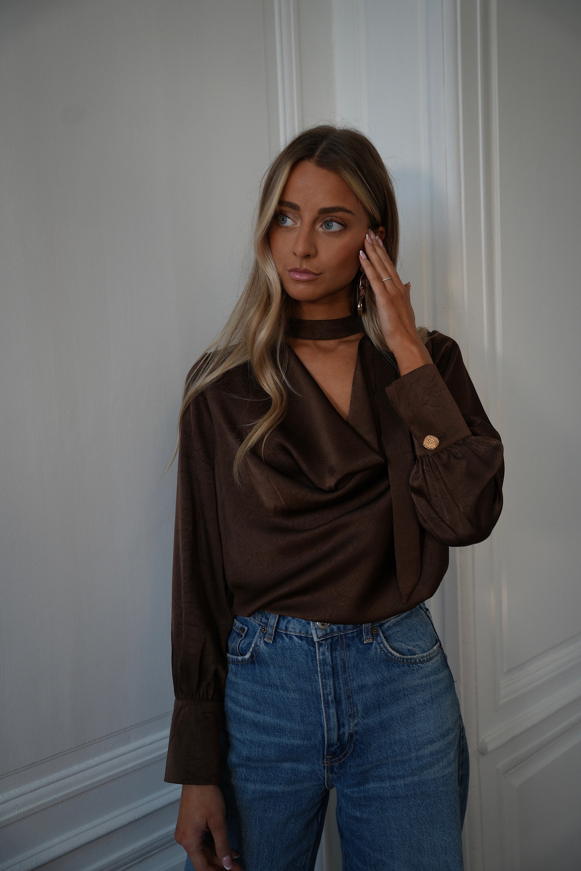 Sandra chocolat - Blouse fluide