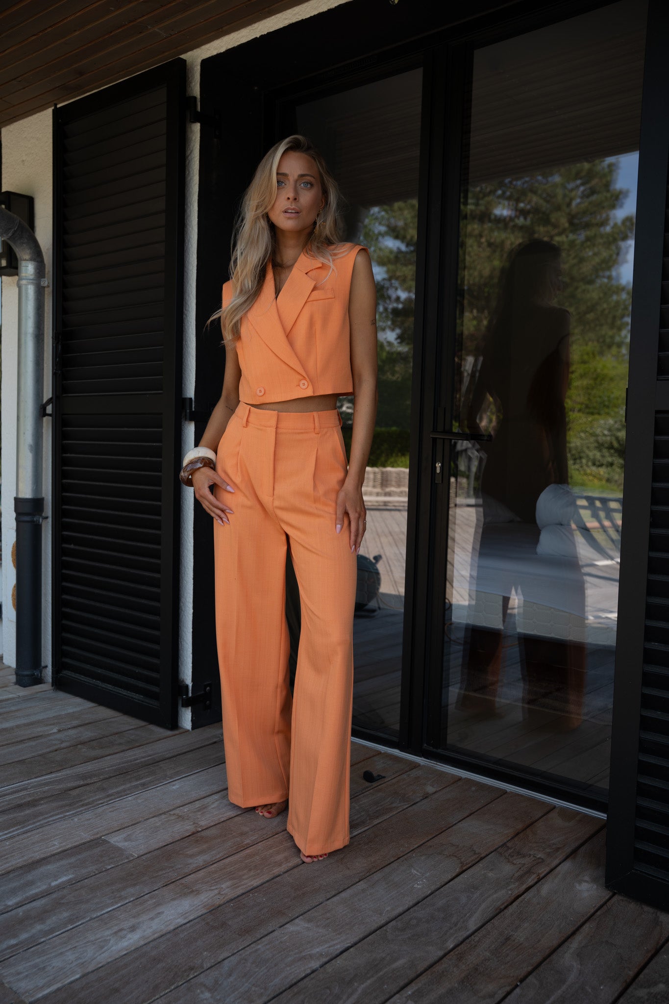 Zoé orange - Ensemble tailleur