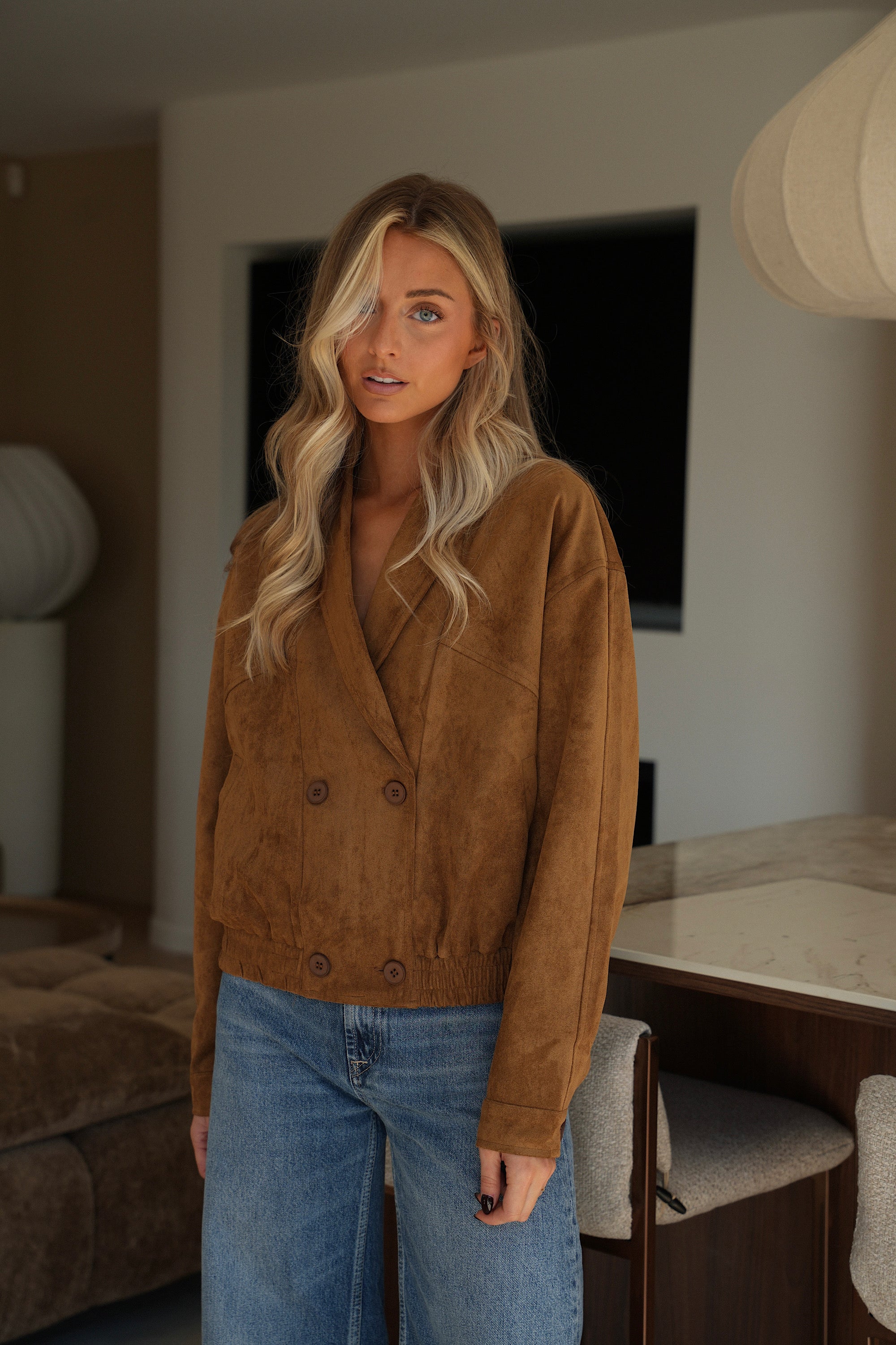 Charly camel - Veste suédée