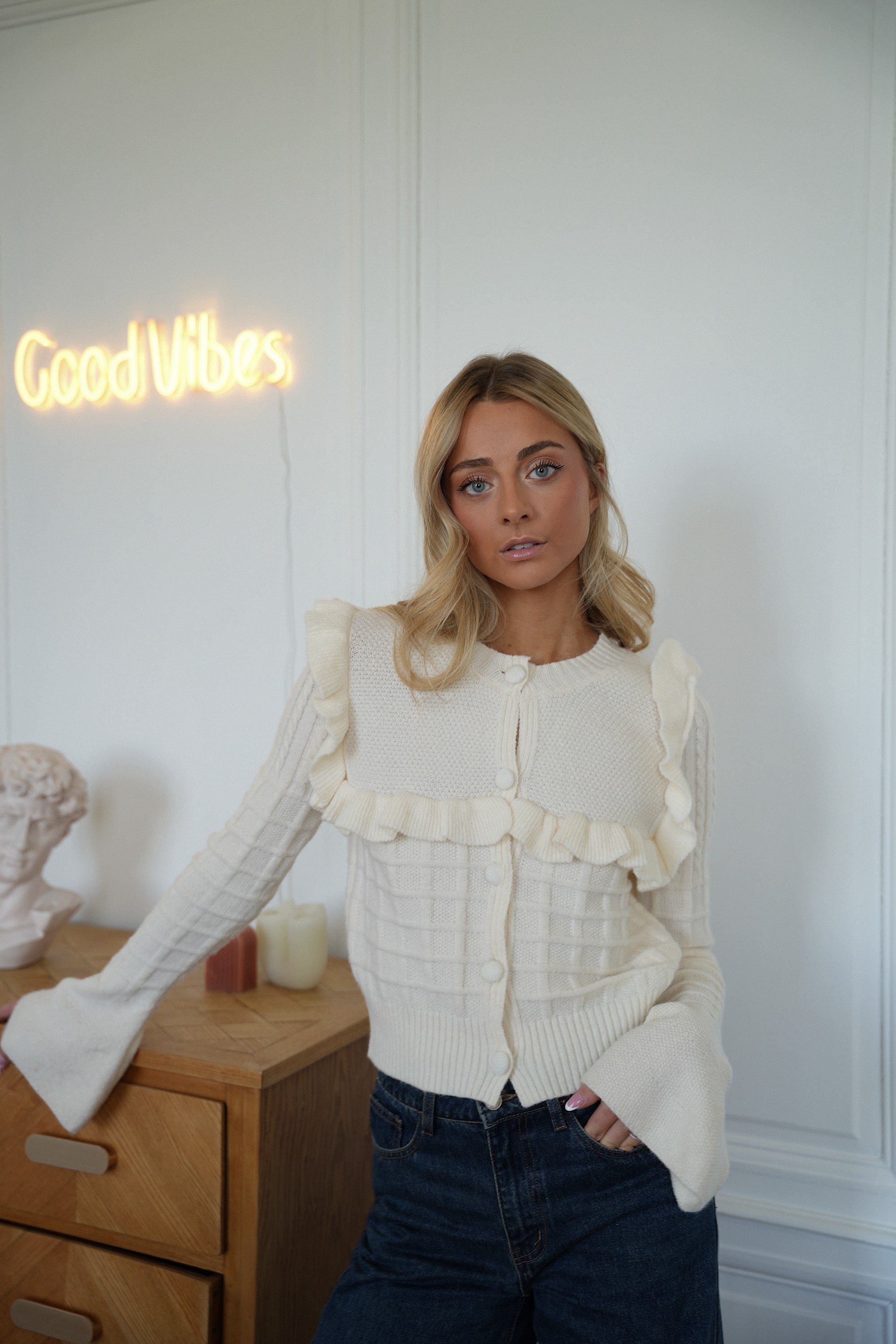 Daisy crème - Gilet volanté