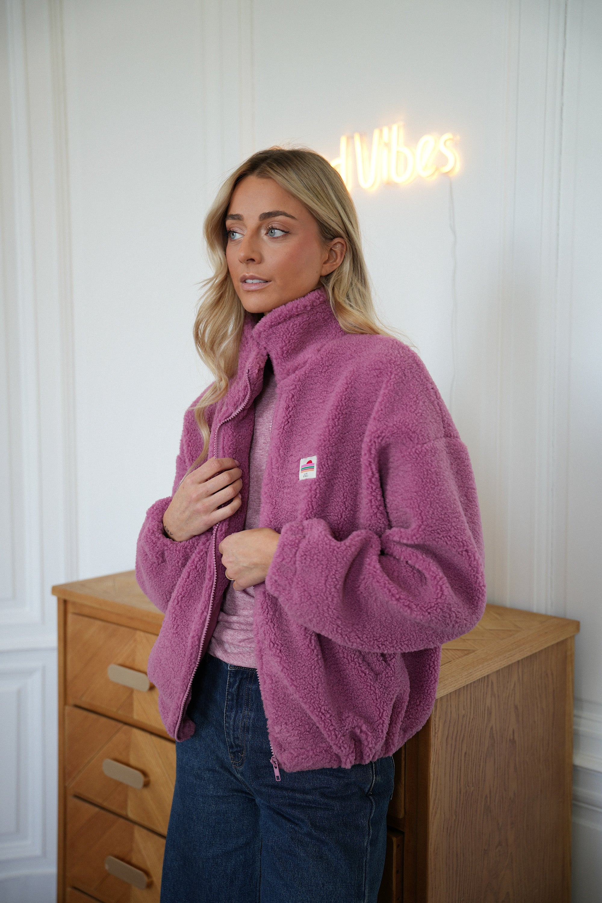 Lydie vieux rose - Veste polaire