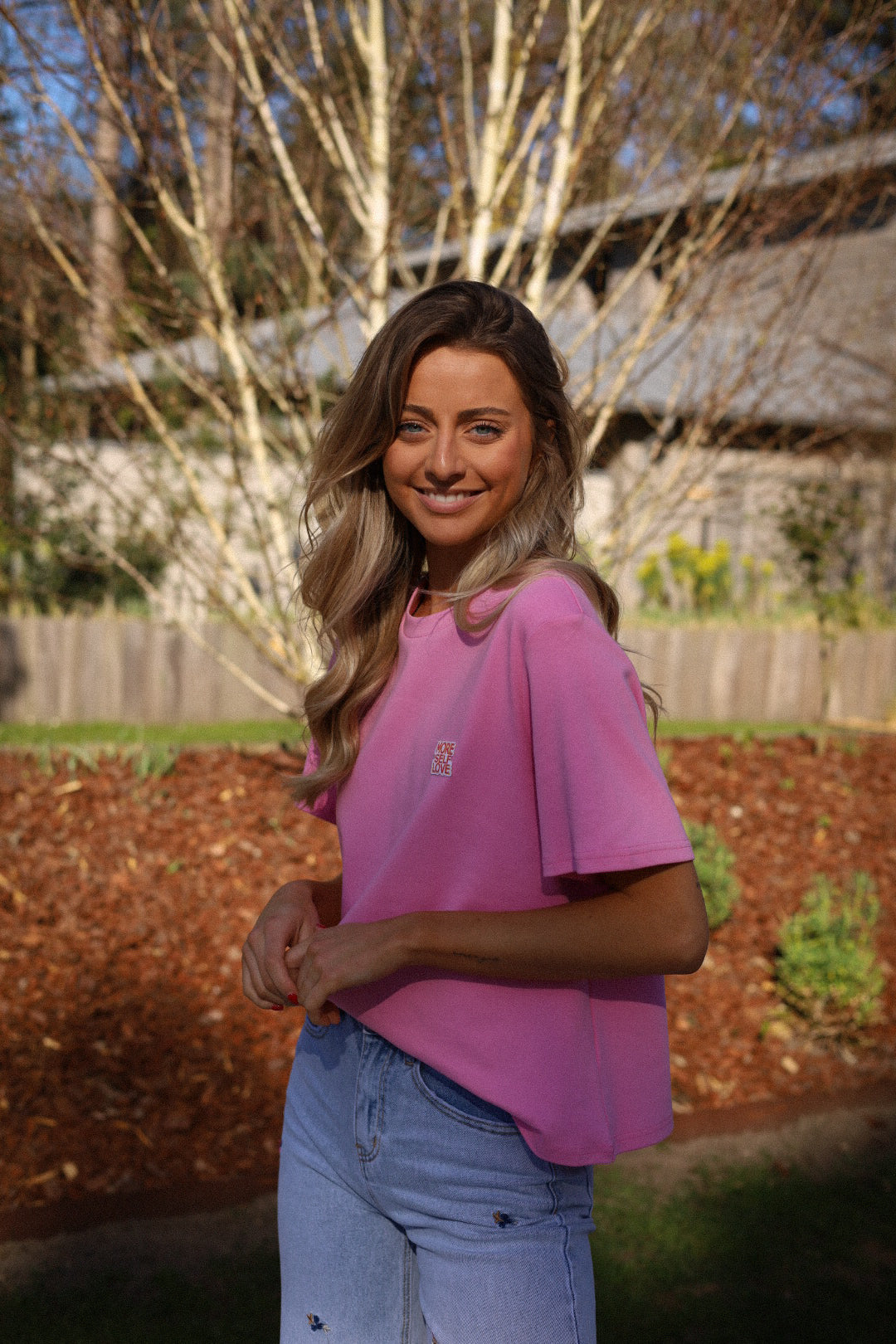Yasmina rose - T-shirt brodé