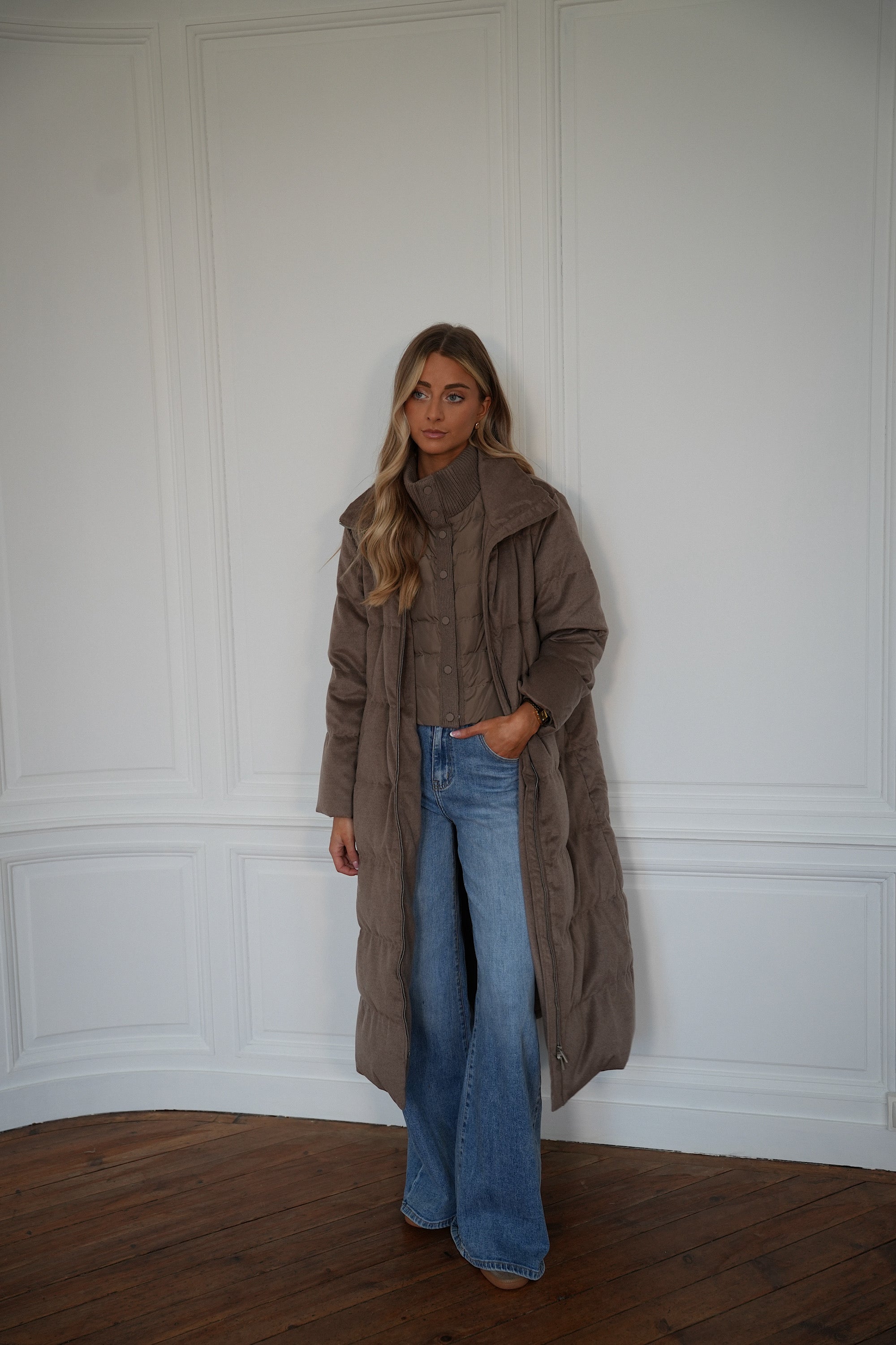 Justin beige - Manteau long