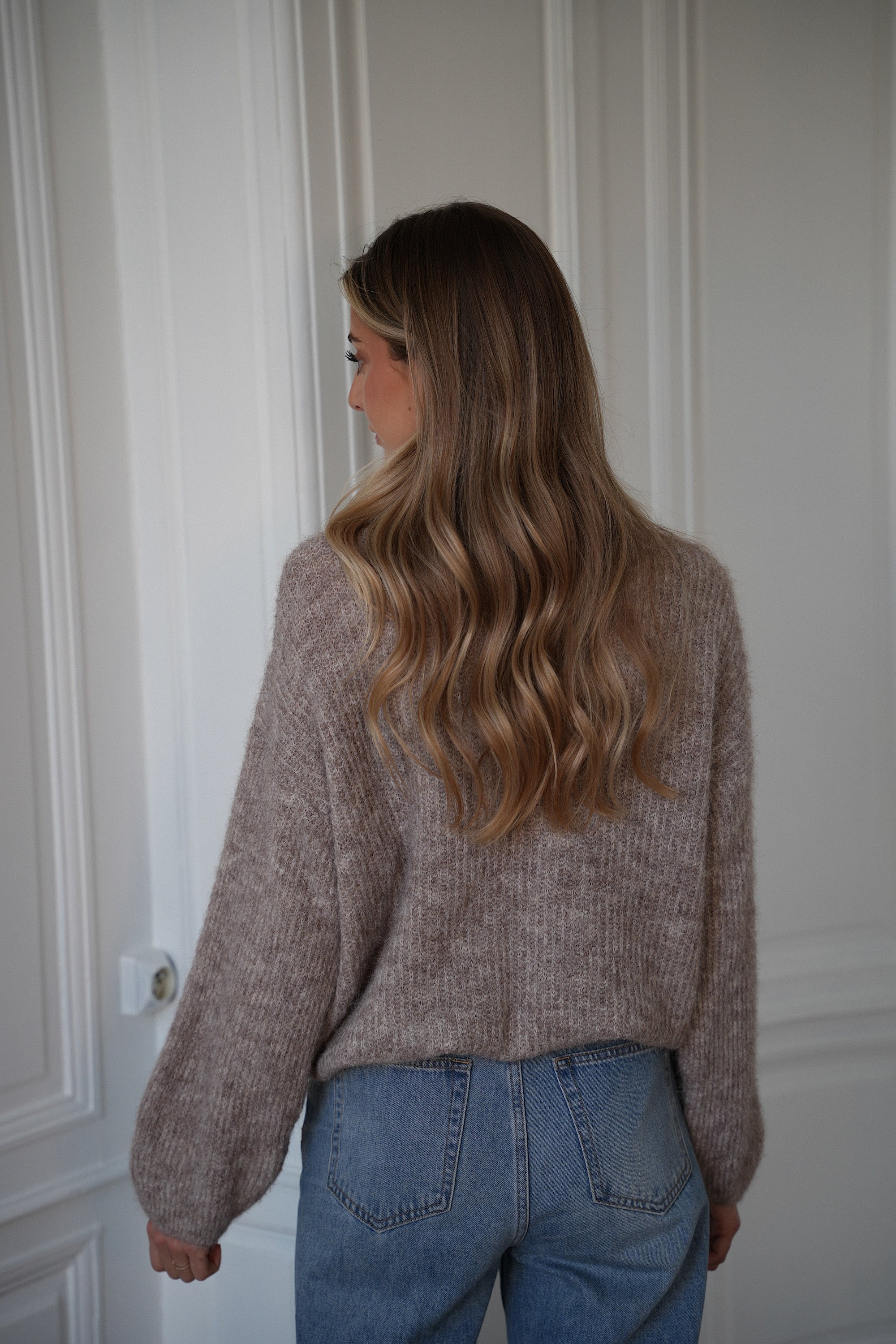 Sora taupe - Pull col roulé