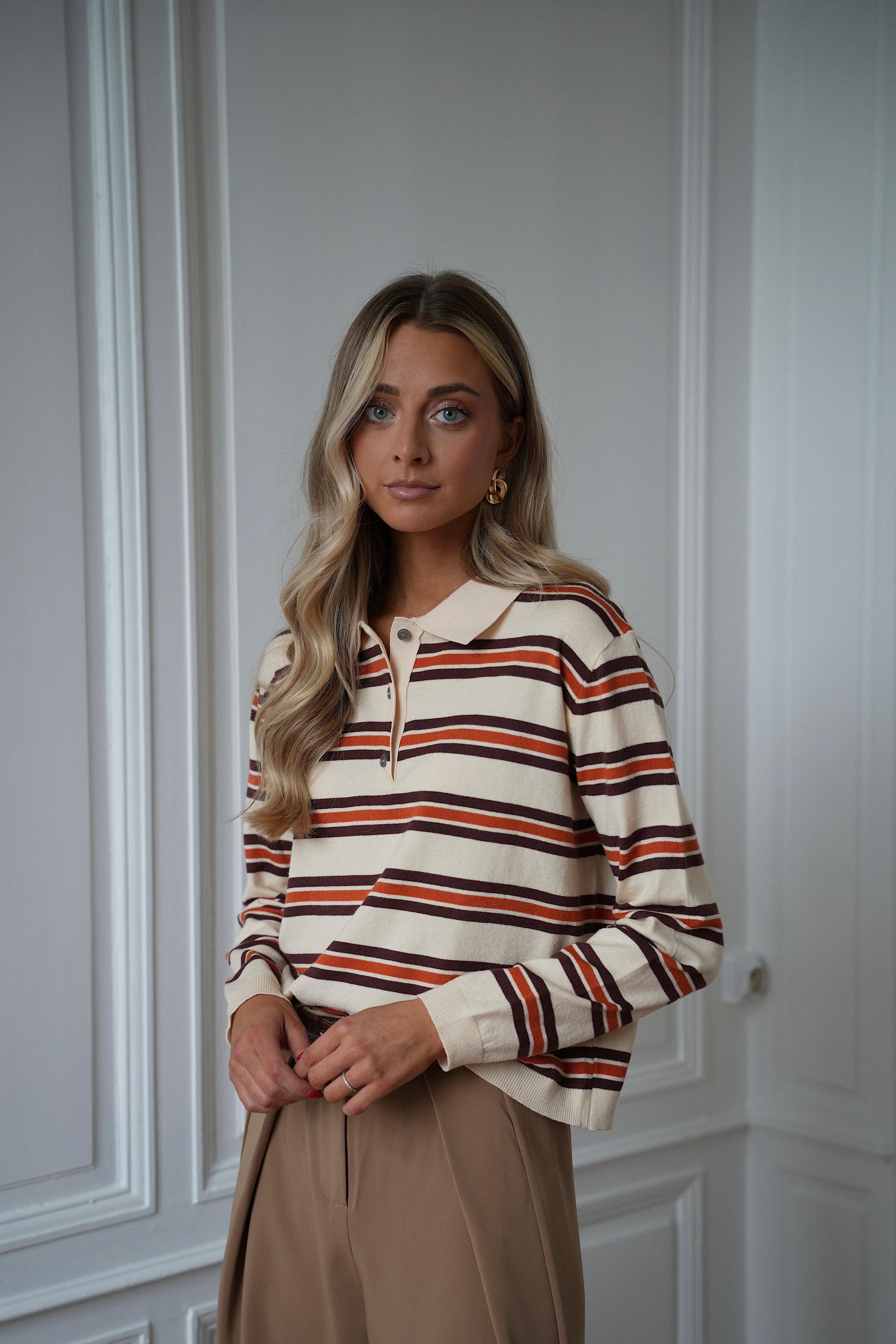 Annissa crème - Pull rayé