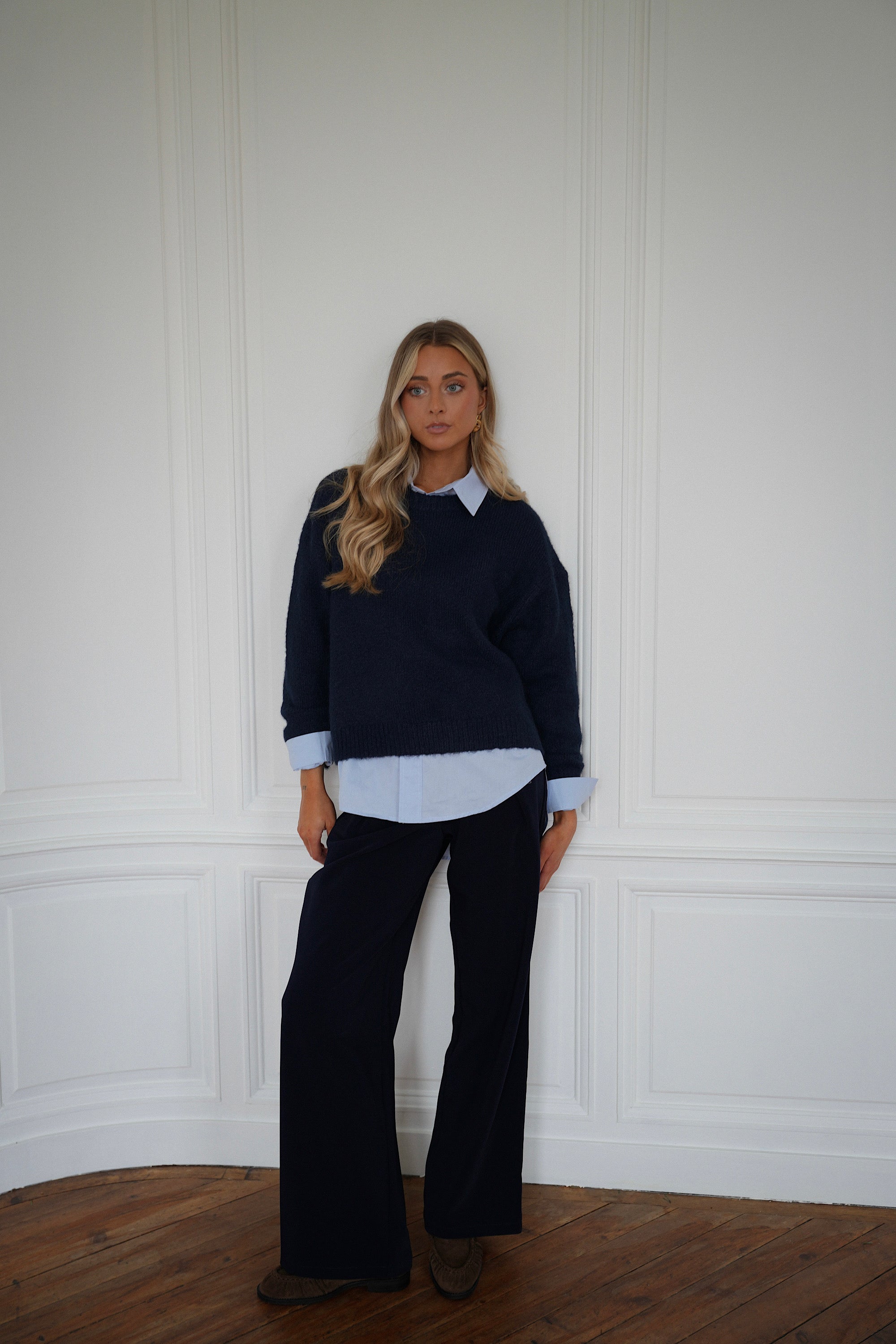 Sandro marine - Pantalon droit