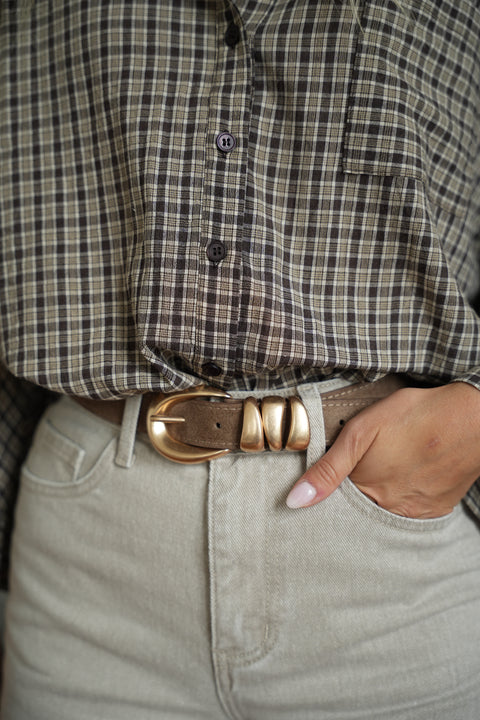 Jayne taupe - Ceinture en daim