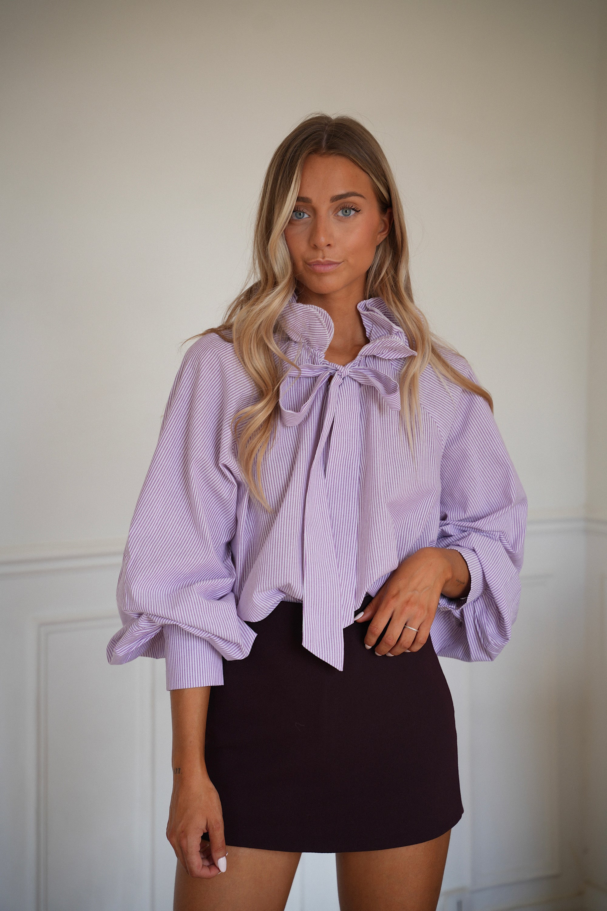 Paola violette - Blouse rayée