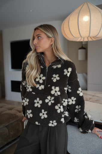 Téo chocolat/écru - Sweat polaire