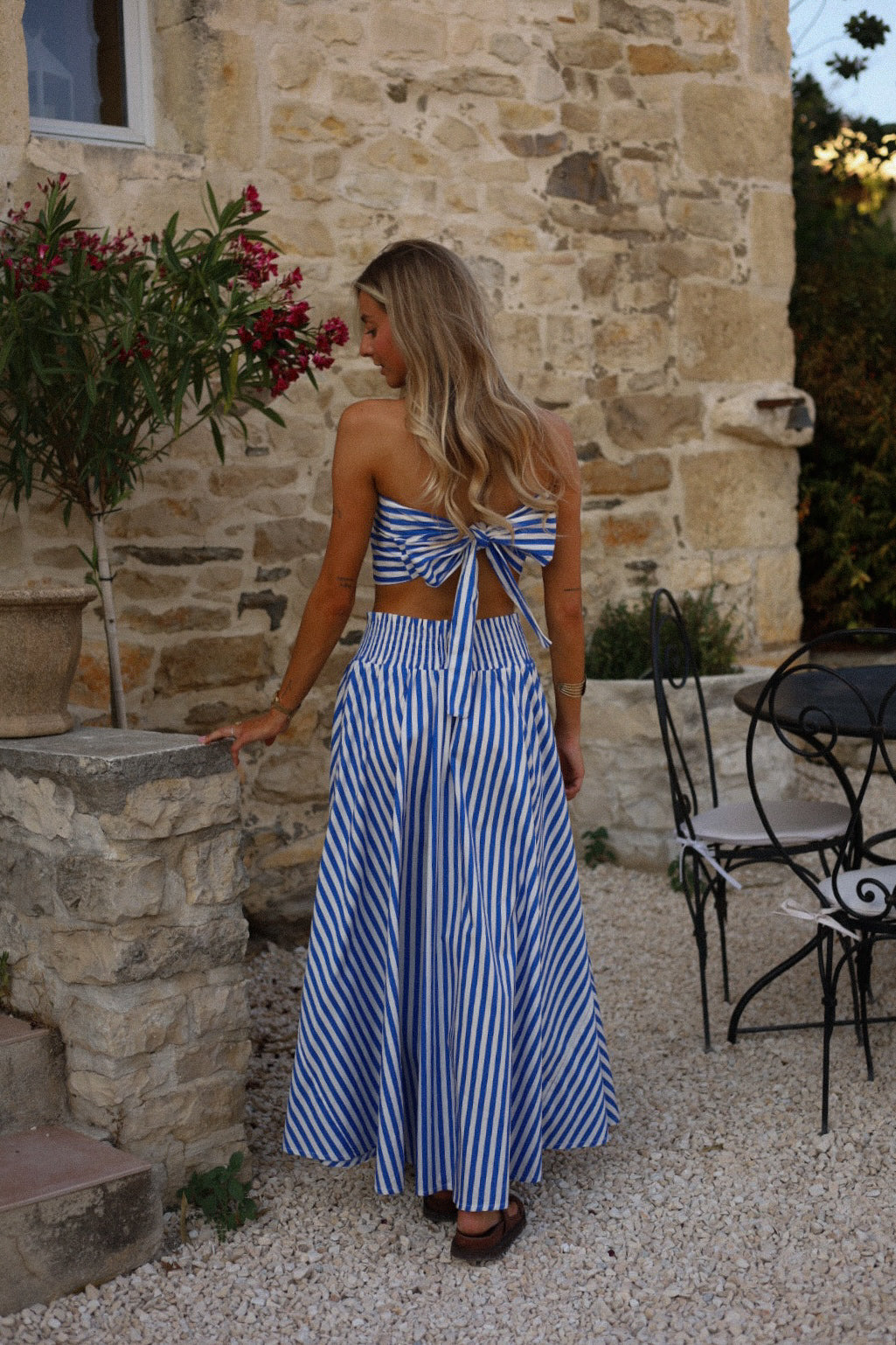 Margaret bleu - Ensemble jupe et top