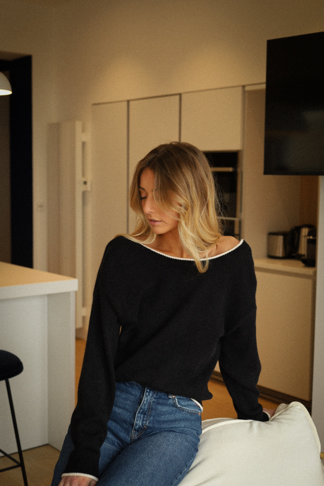 Sarah noir - Pull à noeuds