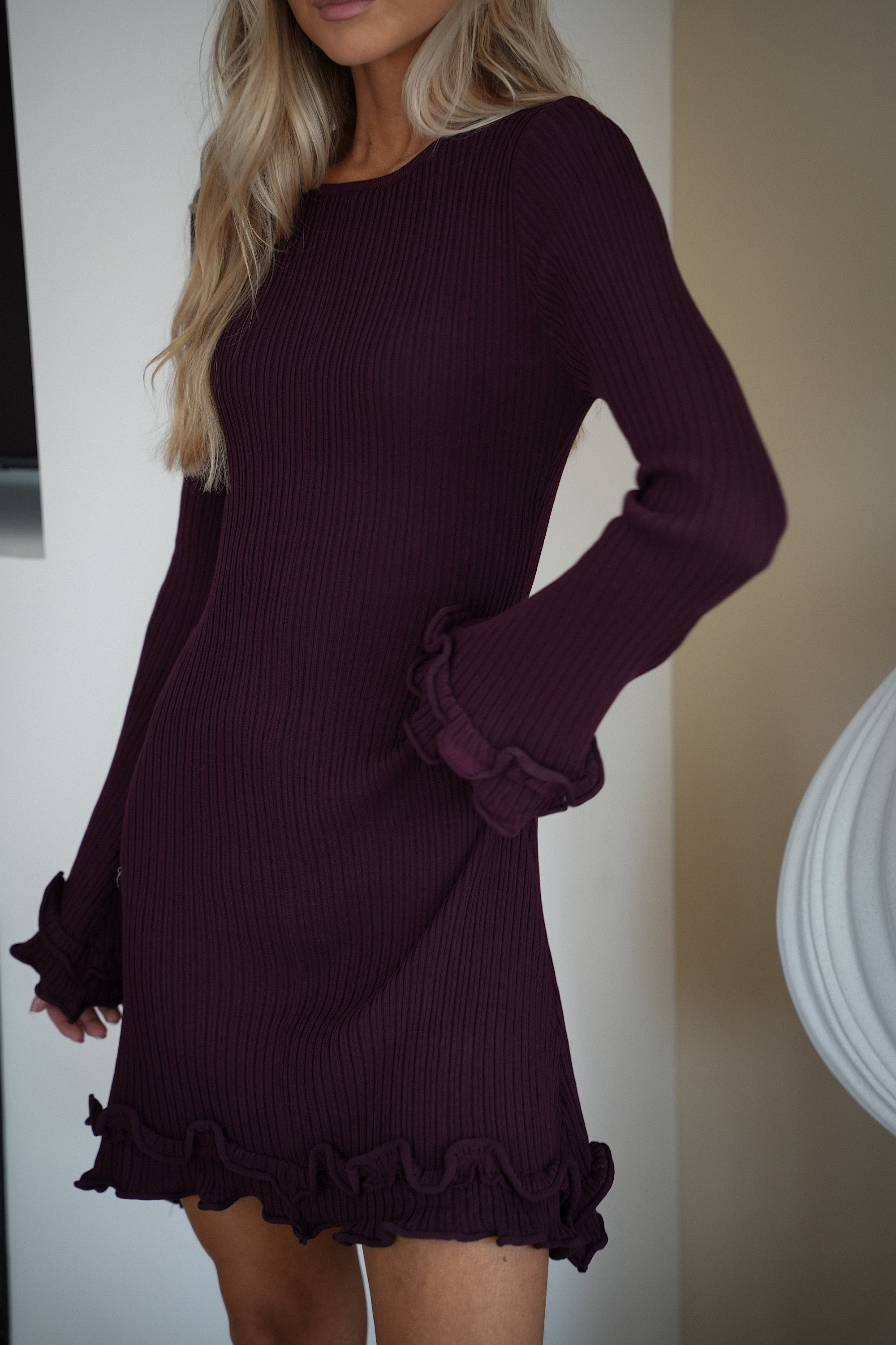 Madie prune - Robe en maille