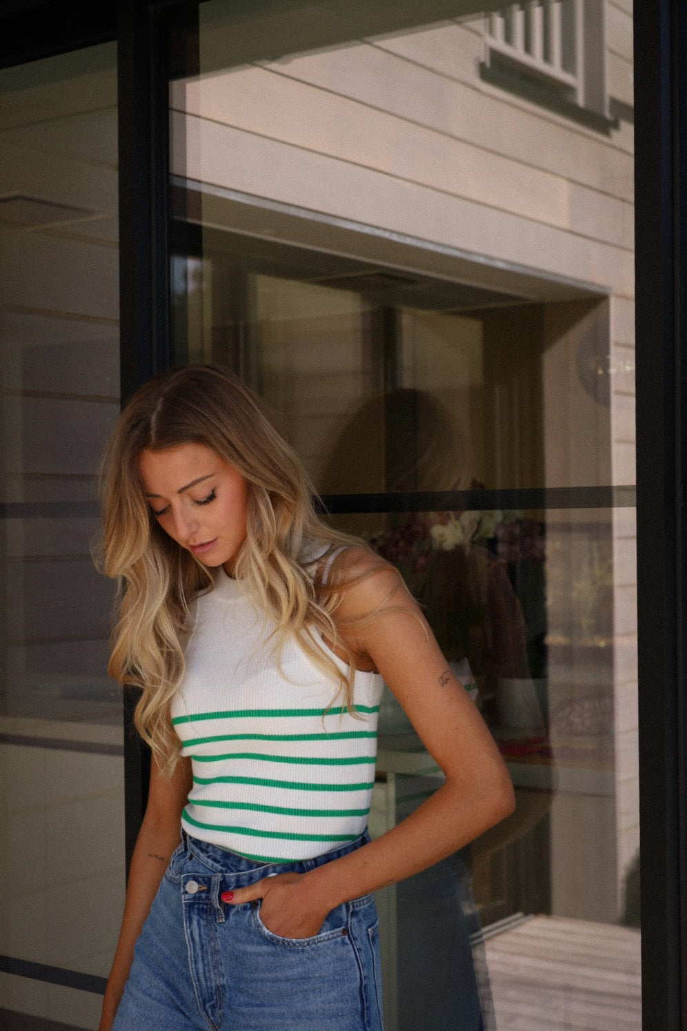 Rob vert - Top rayé