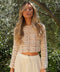 Hailey beige - Gilet crochet perlé