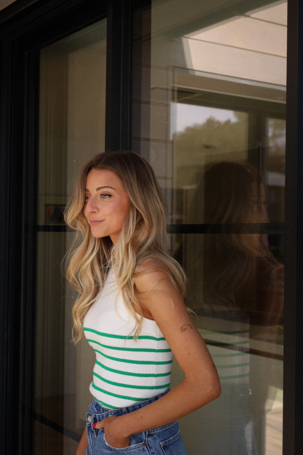 Rob vert - Top rayé