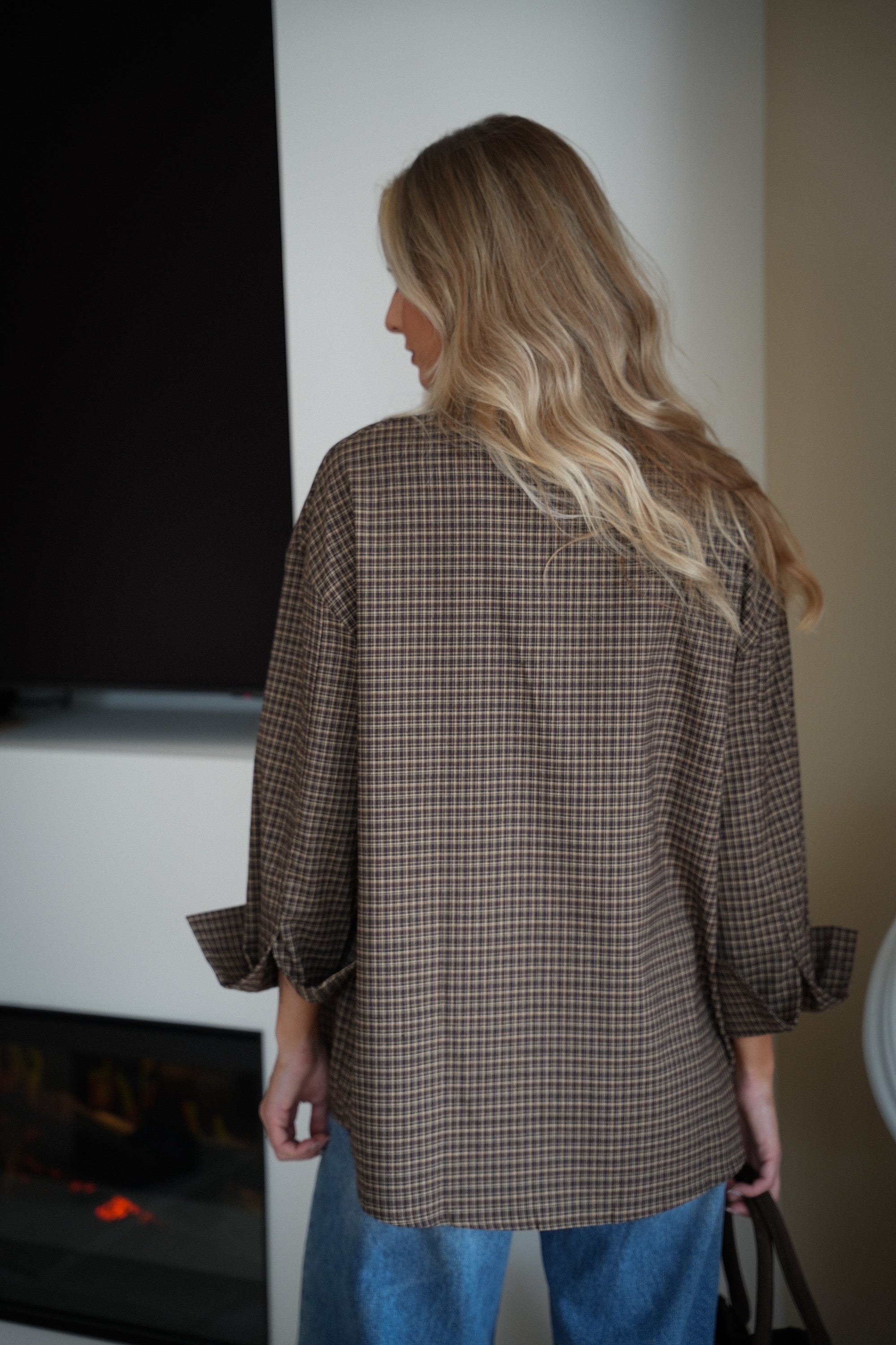 Agata chocolat - Chemise à carreaux