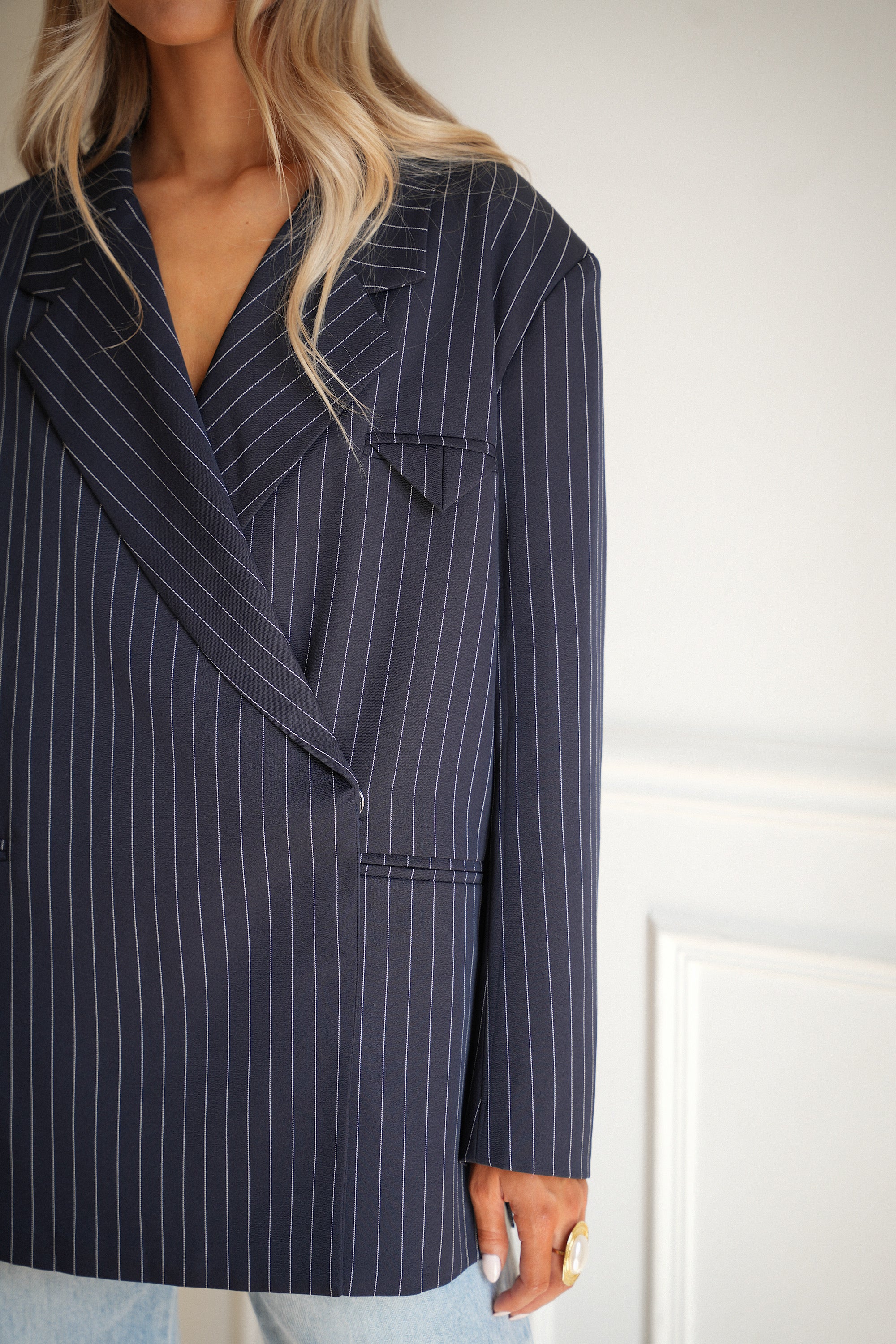 Jina marine - Blazer rayé